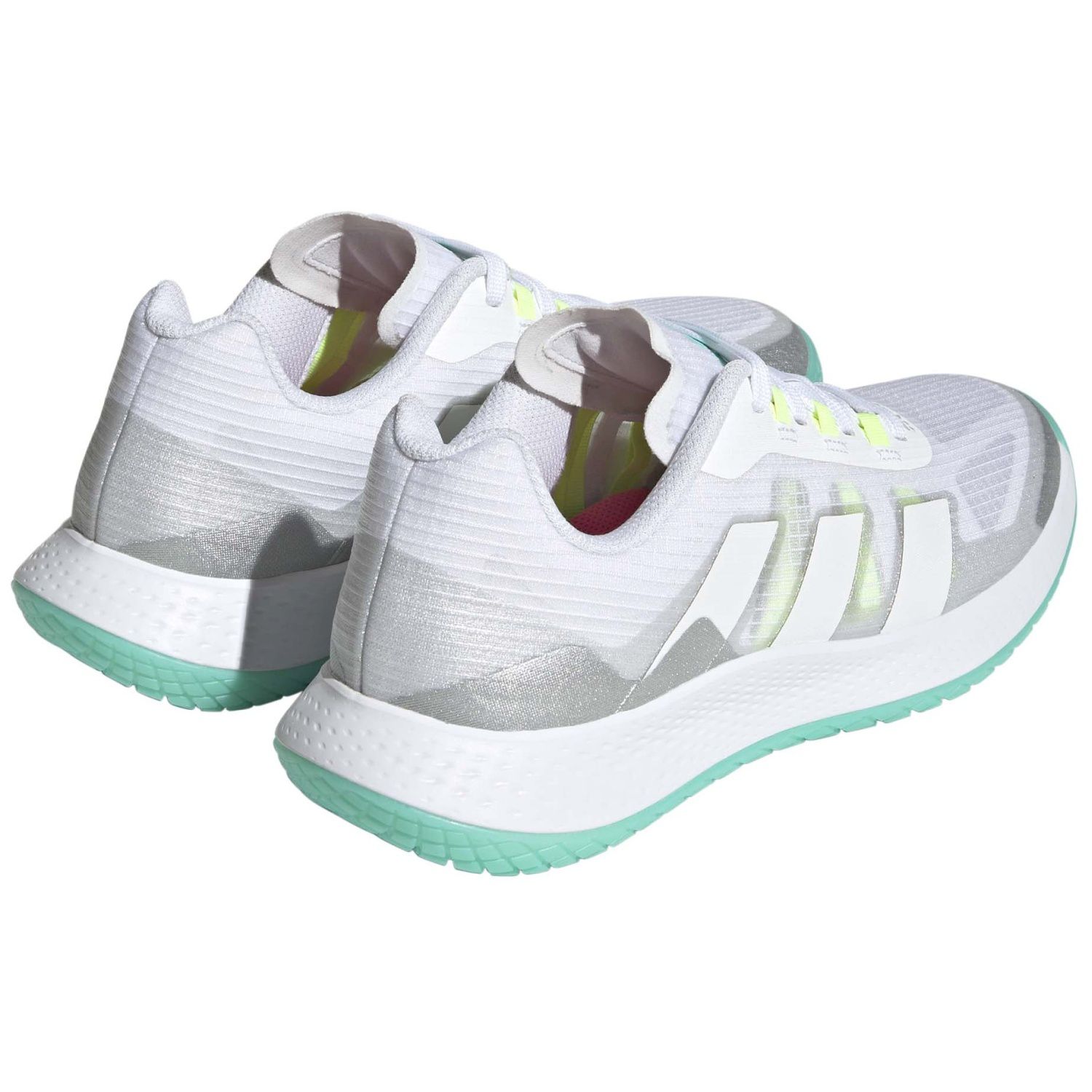 Zapatillas indoor de mujer FORCEBOUNCE adidas - Blanco / Turquesa Blanco / Turquesa-5