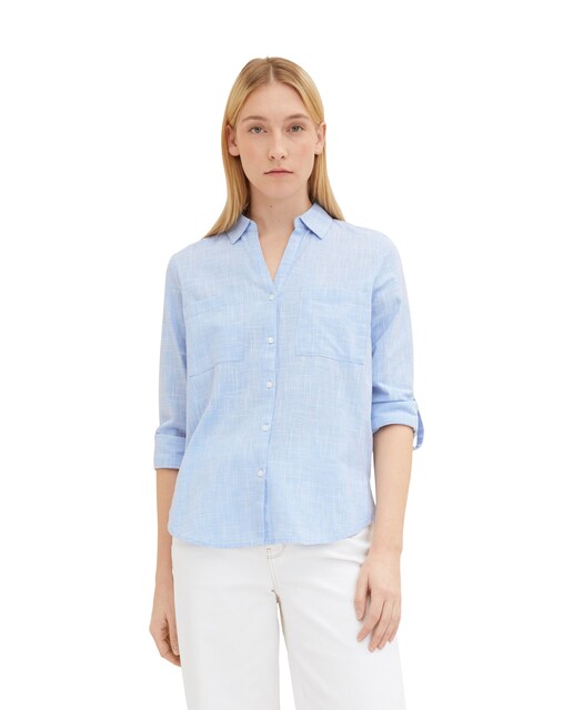 Imagen 0 de Camisa de mujer con cuello pico corte regular