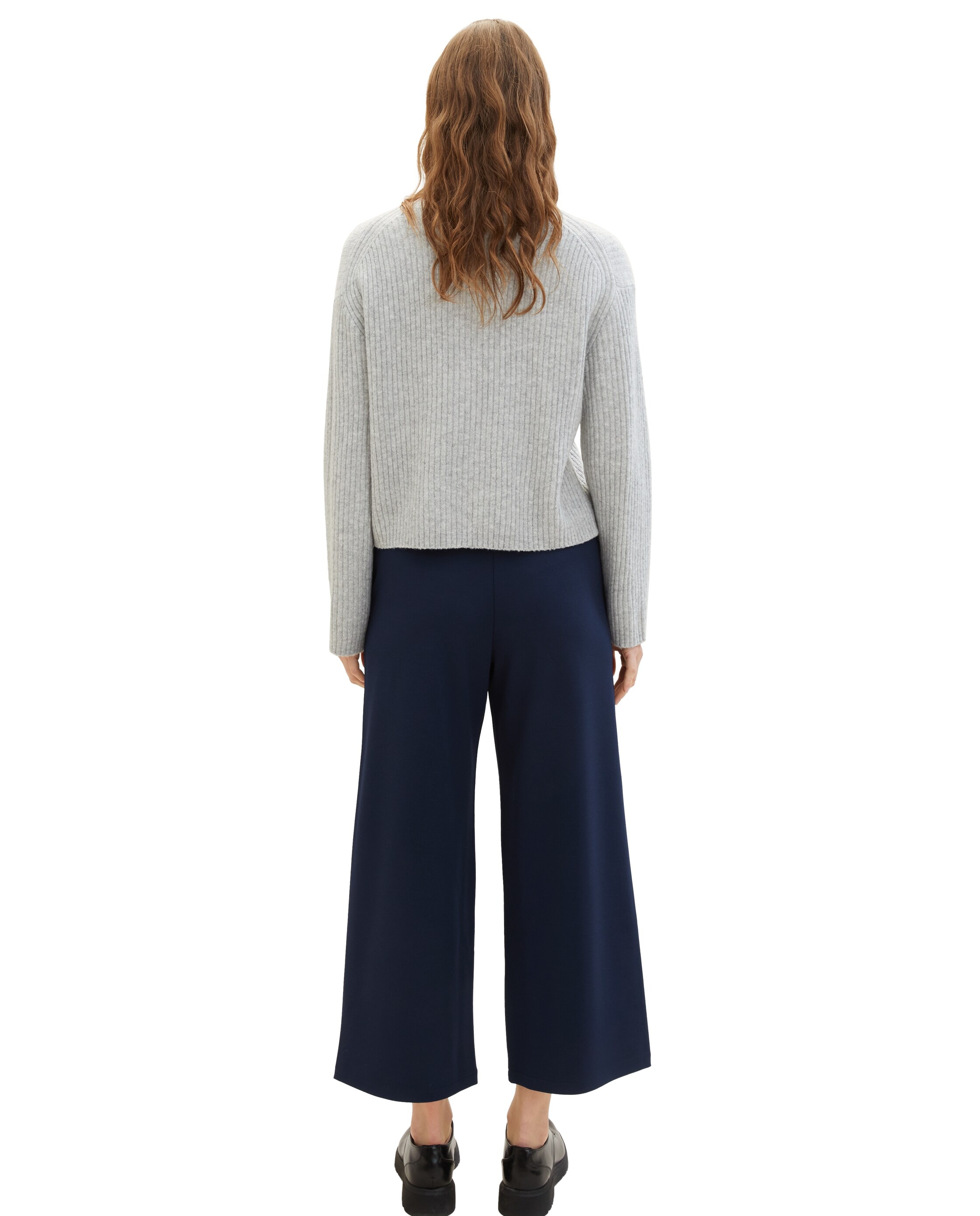 Pantalón culotte de mujer tiro alto - Tom Tailor - Azul marino Azul marino-2