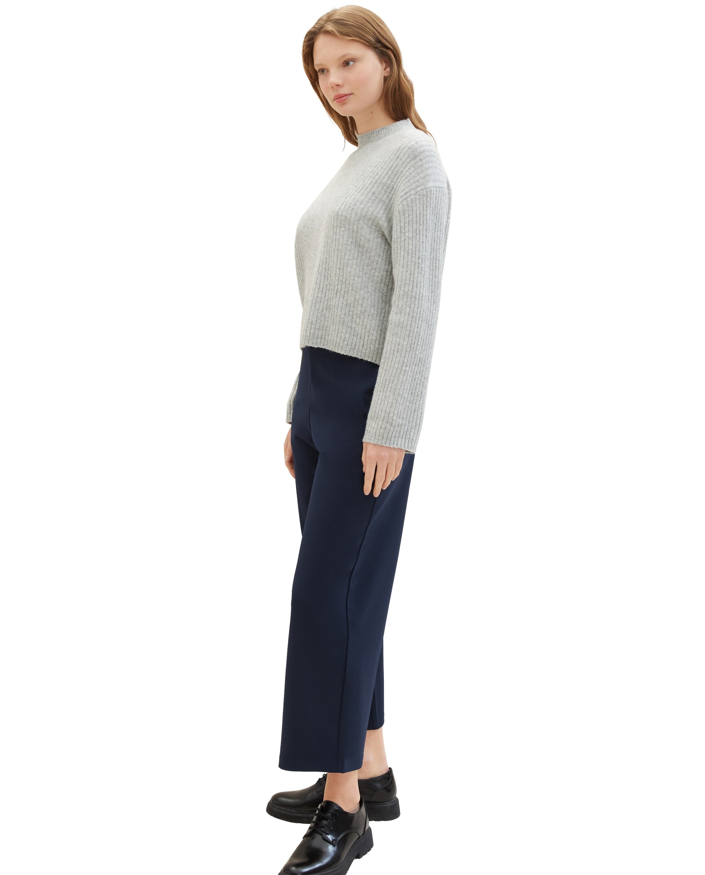 Pantalón culotte de mujer tiro alto - Tom Tailor - Azul marino Azul marino-3