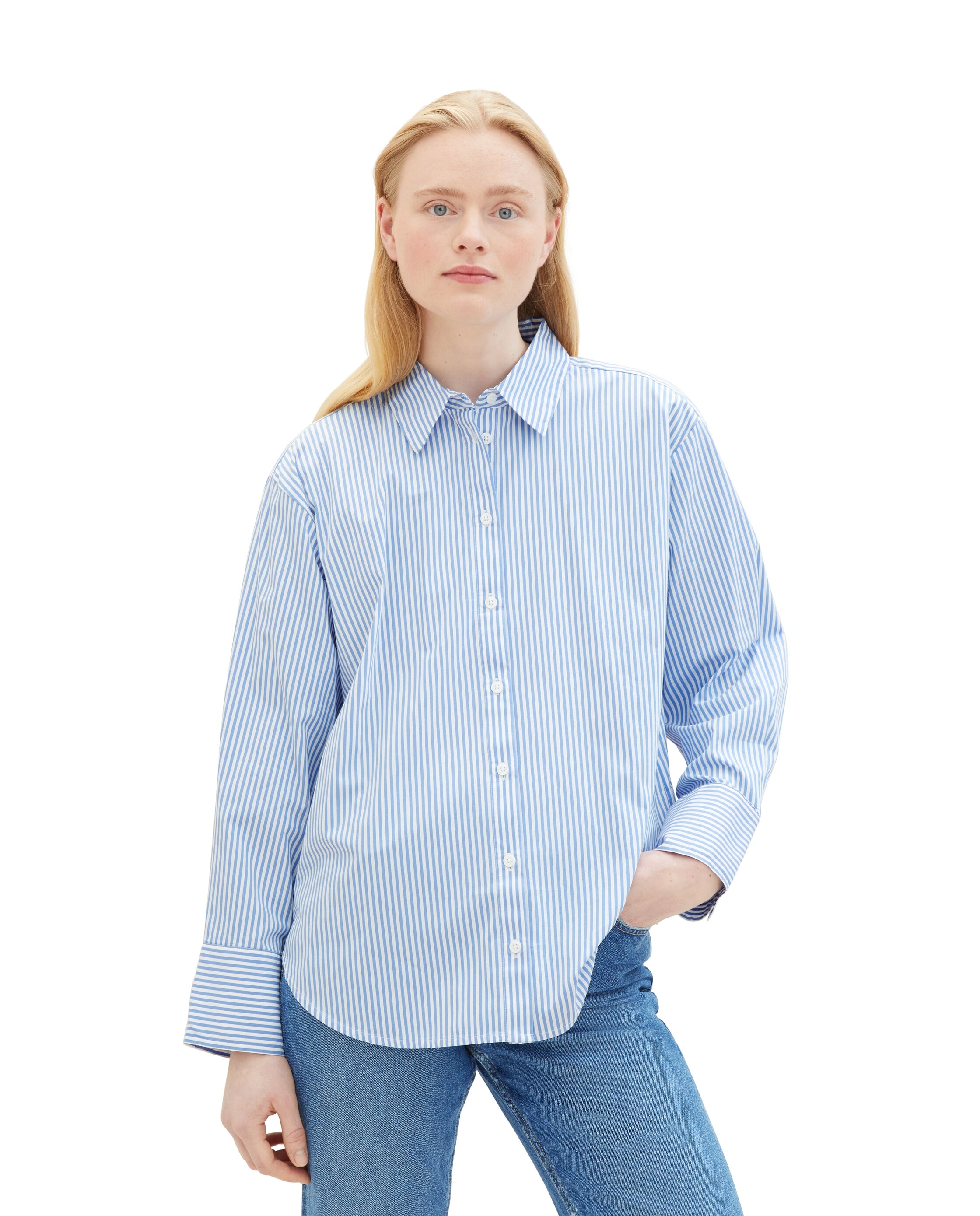 Tom Tailor - Camisa de mujer de rayas, manga larga.
