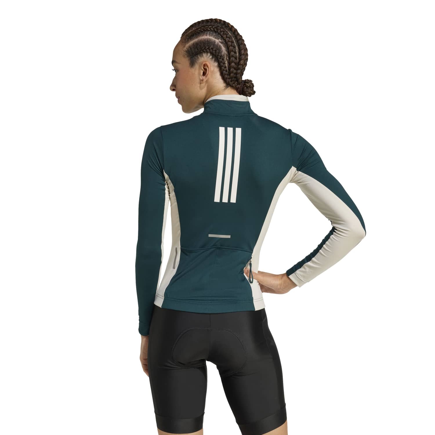 Maillot de ciclismo de mujer TEMPO LS W adidas - Verde azulado Verde azulado-2