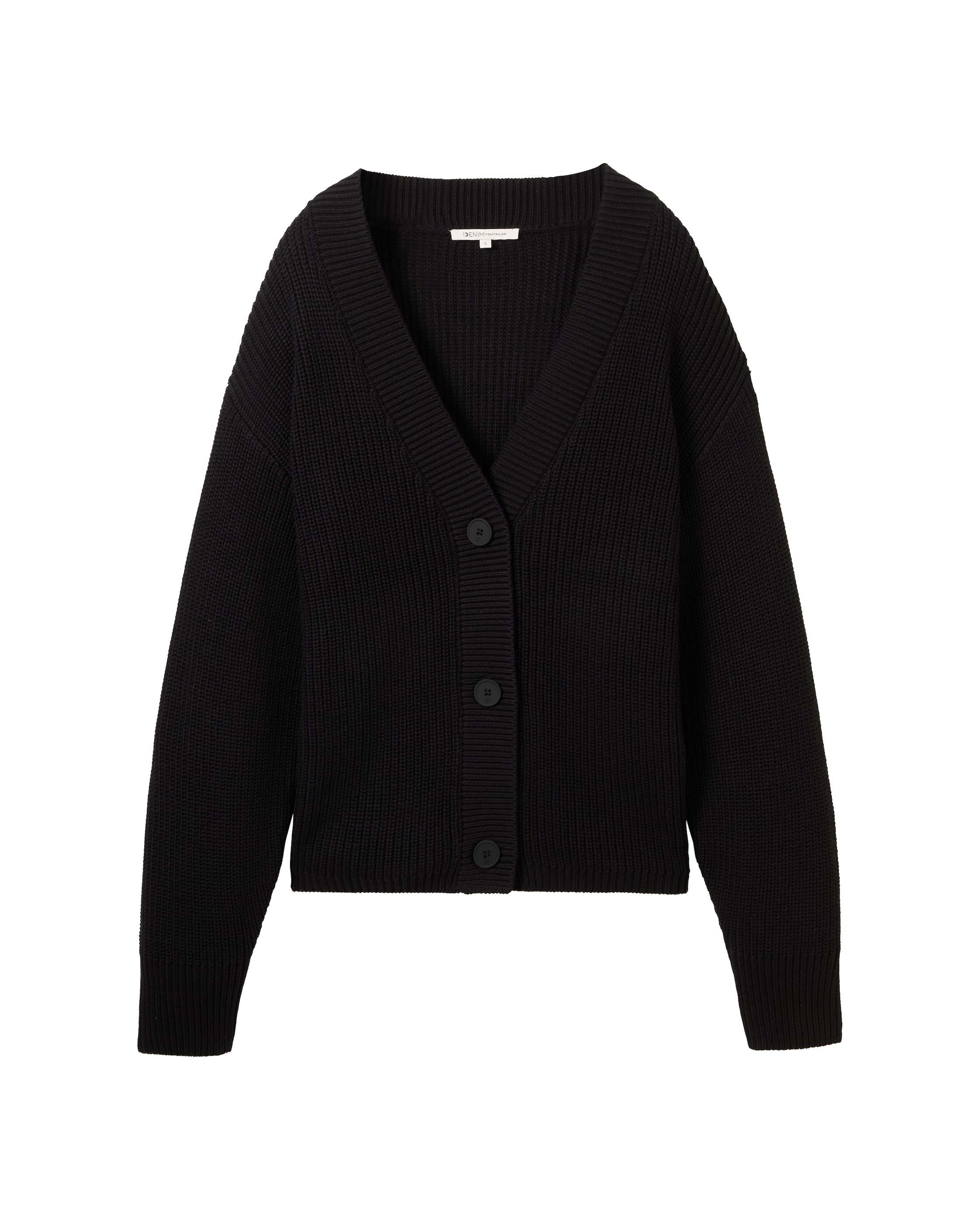 Cárdigan de mujer con botones y cuello pico - Tom Tailor - Negro Negro-6