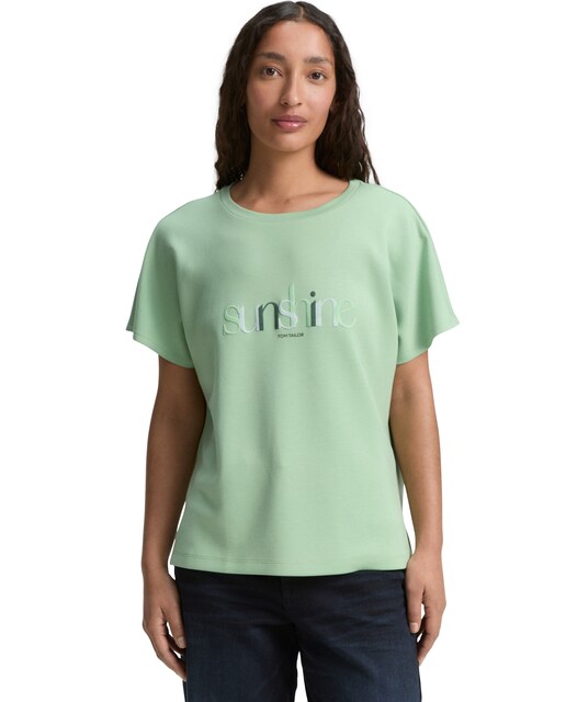 Imagen 0 de Camiseta de mujer de manga corta con letrero frontal