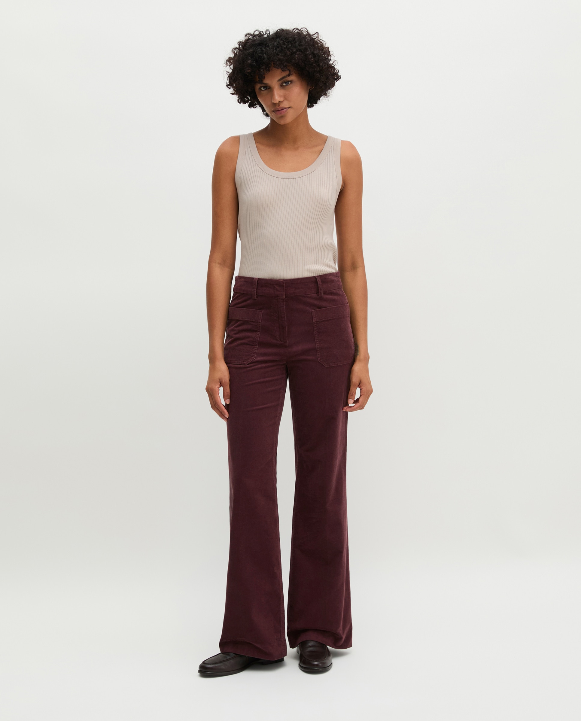 Imagen 0 de Pantalones modelo marthe acampanados de pana fina Rojo