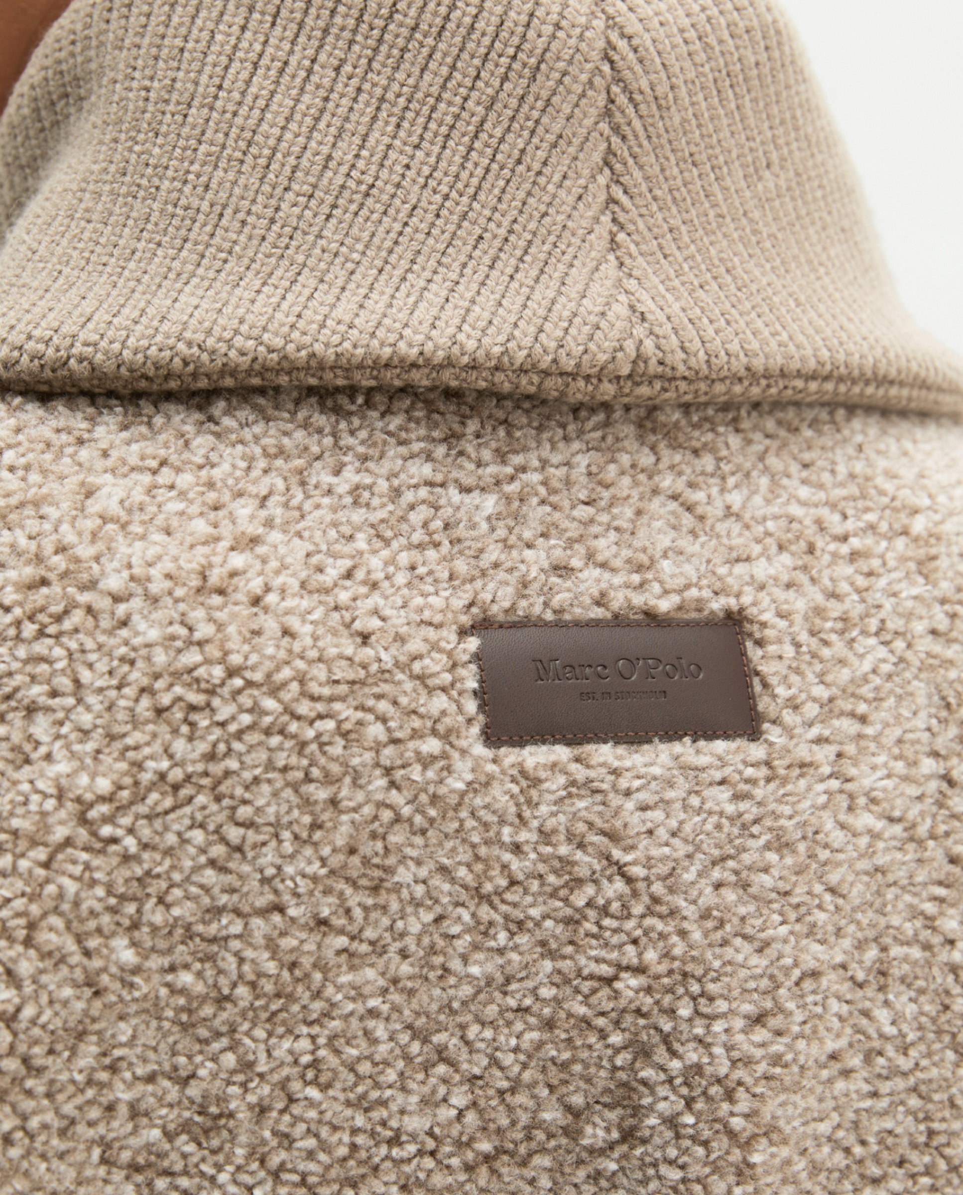 Chaqueta tipo blouson de peluche corte regular de felpa rizada y suave - MARC  O'POLO - Beige Beige-6