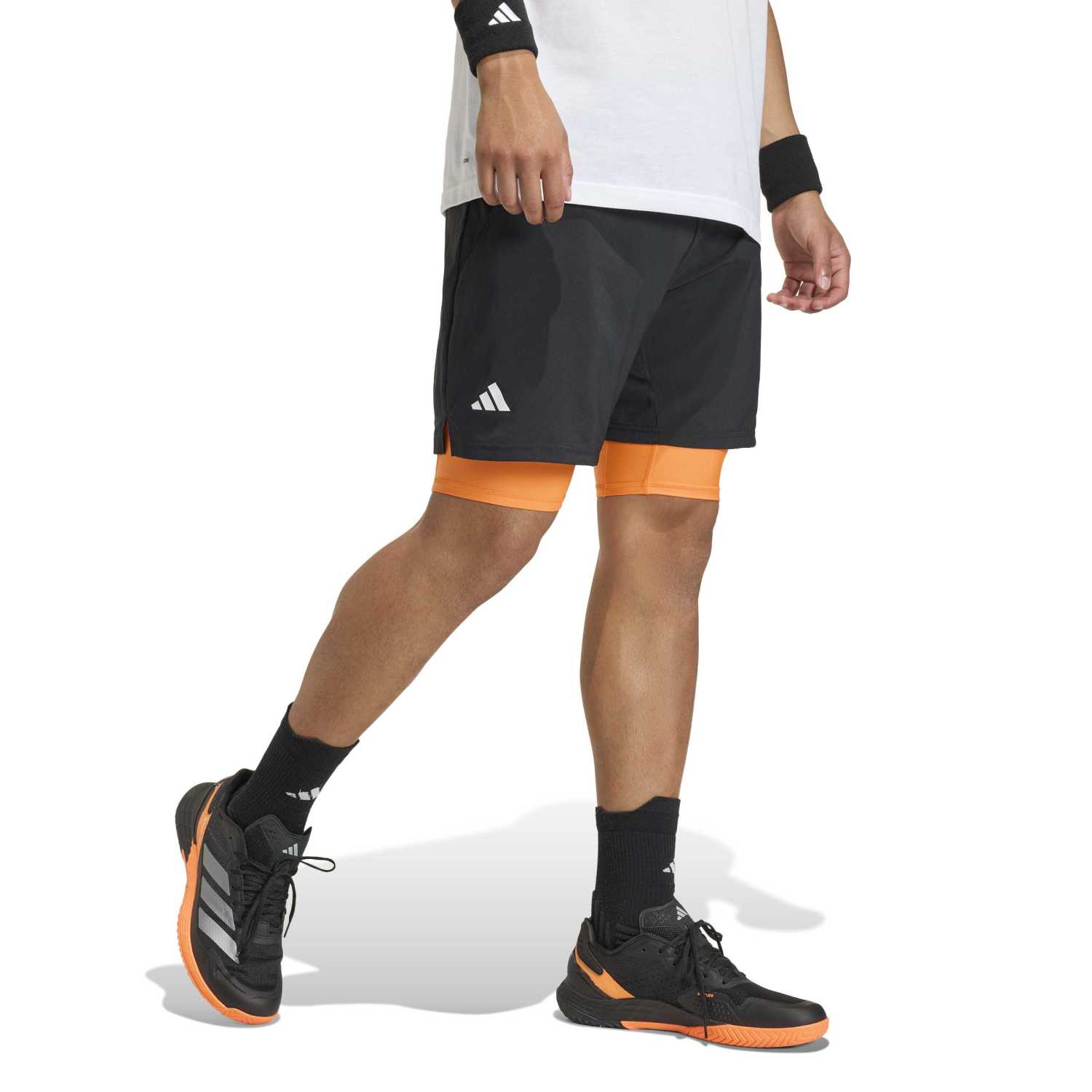 Imagen 0 de Pantalón corto de tenis y pádel de hombre CLUB 2IN1 adidas Negro / Naranja