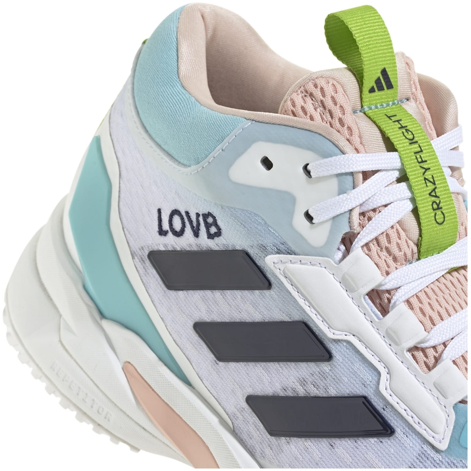 Botas indoor de mujer CRAZYFLIGHT 6 MID W adidas - Blanco / Azul Blanco / Azul-6