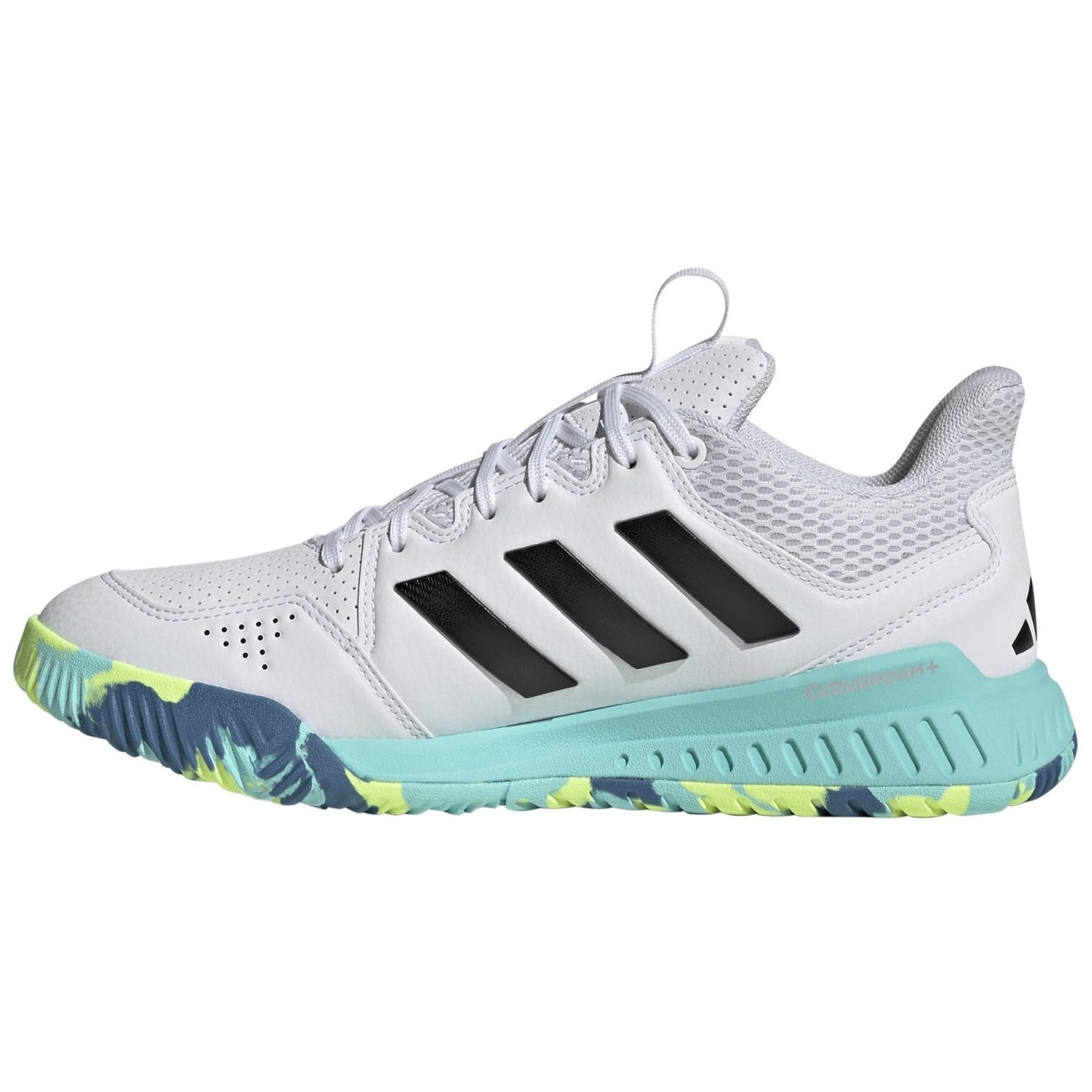 Zapatillas indoor de mujer COURT FLIGHT adidas - Blanco / Azul Blanco / Azul-4