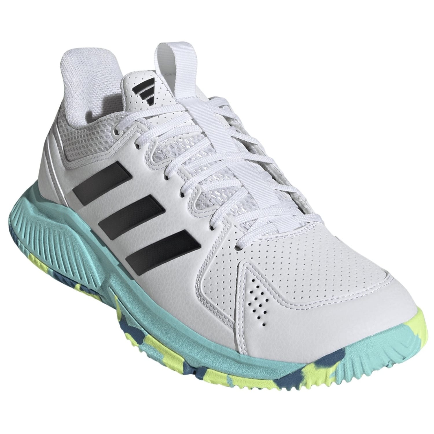 Zapatillas indoor de mujer COURT FLIGHT adidas - Blanco / Azul Blanco / Azul-5