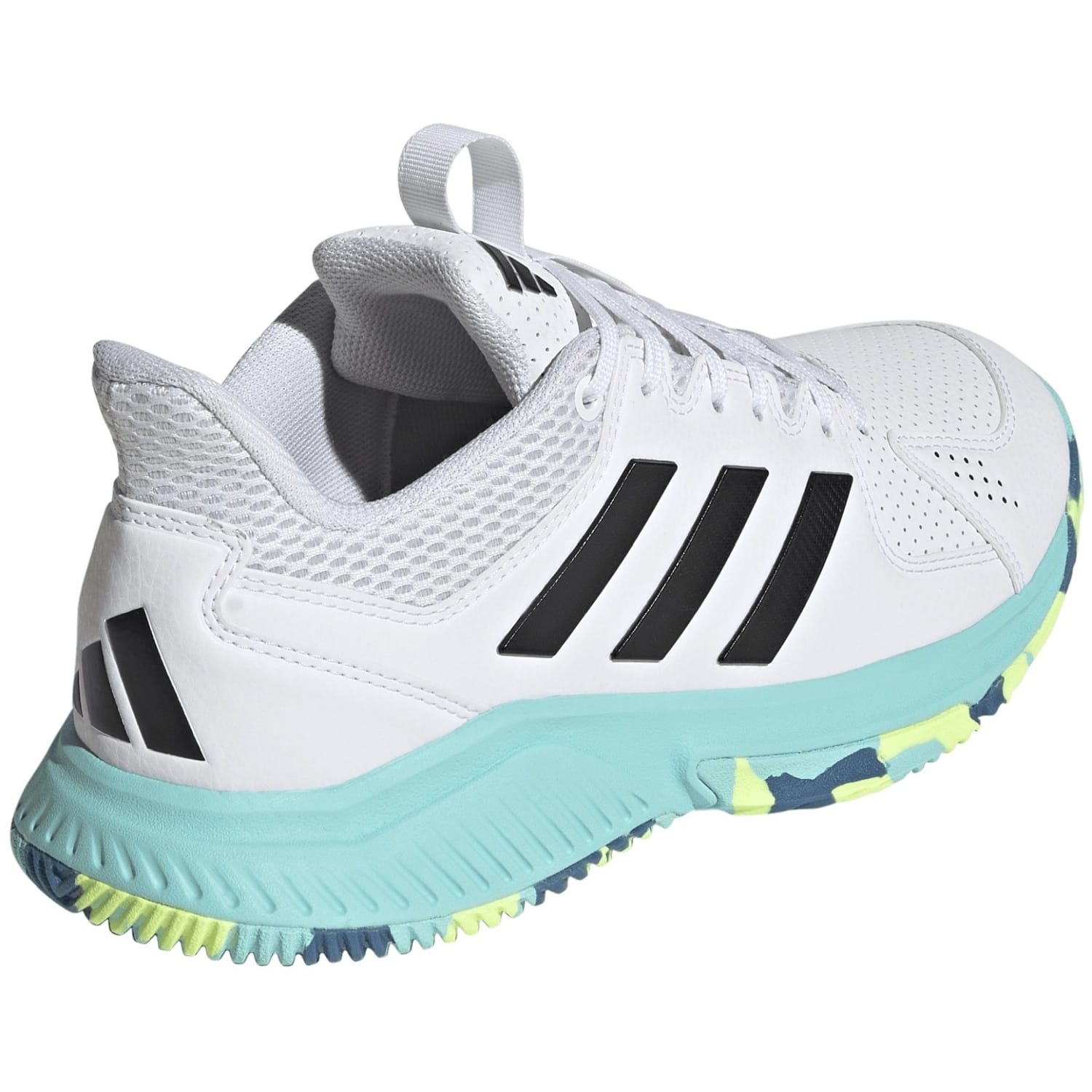 Zapatillas indoor de mujer COURT FLIGHT adidas - Blanco / Azul Blanco / Azul-6