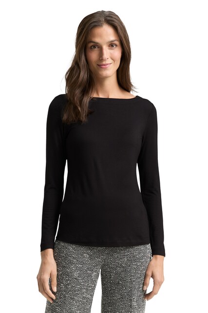 Imagen 0 de Camiseta de mujer de manga larga elegante con cuello barco