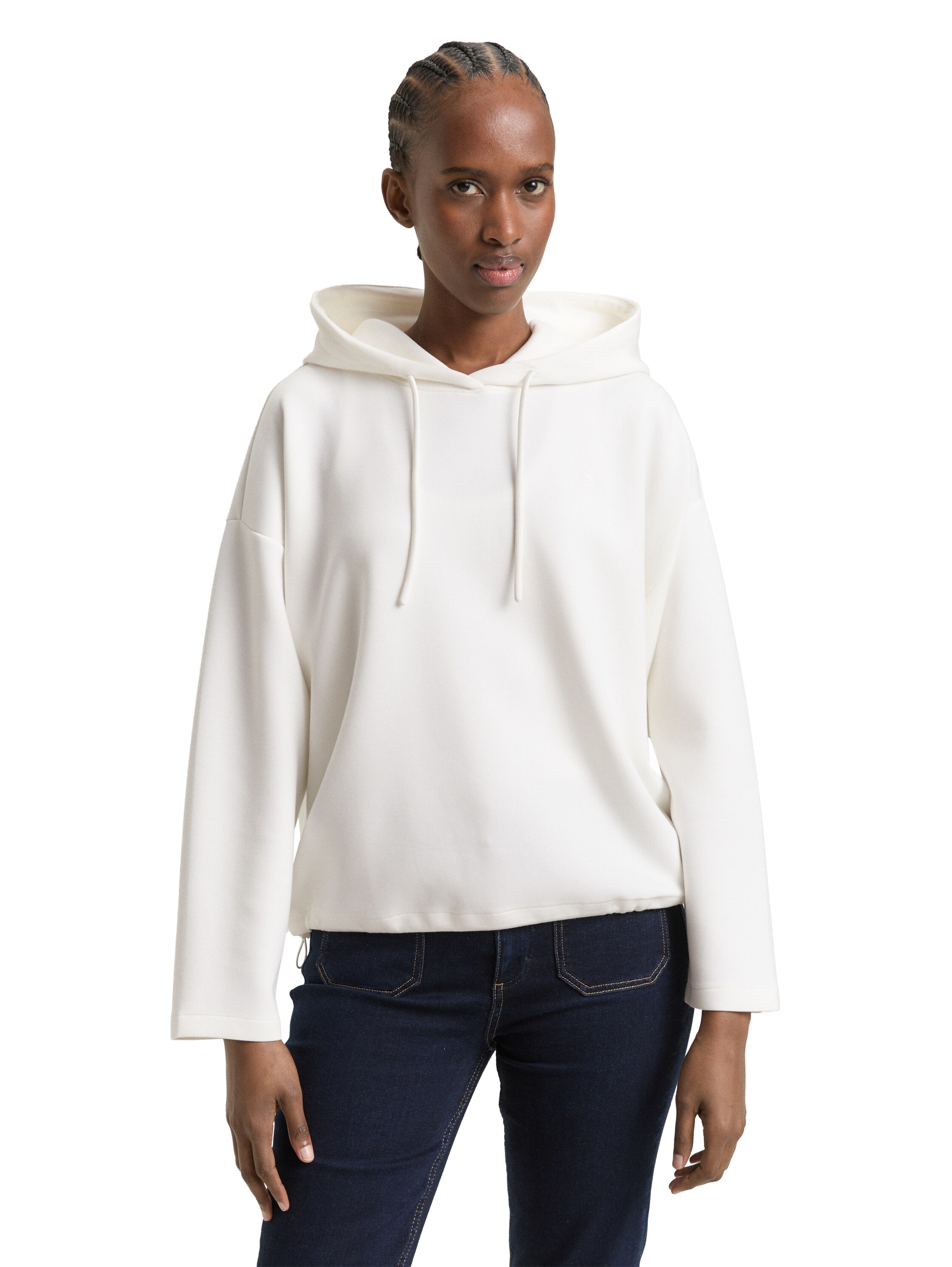 Tom Tailor - Sudadera de mujer de manga larga con estampado liso y capucha.