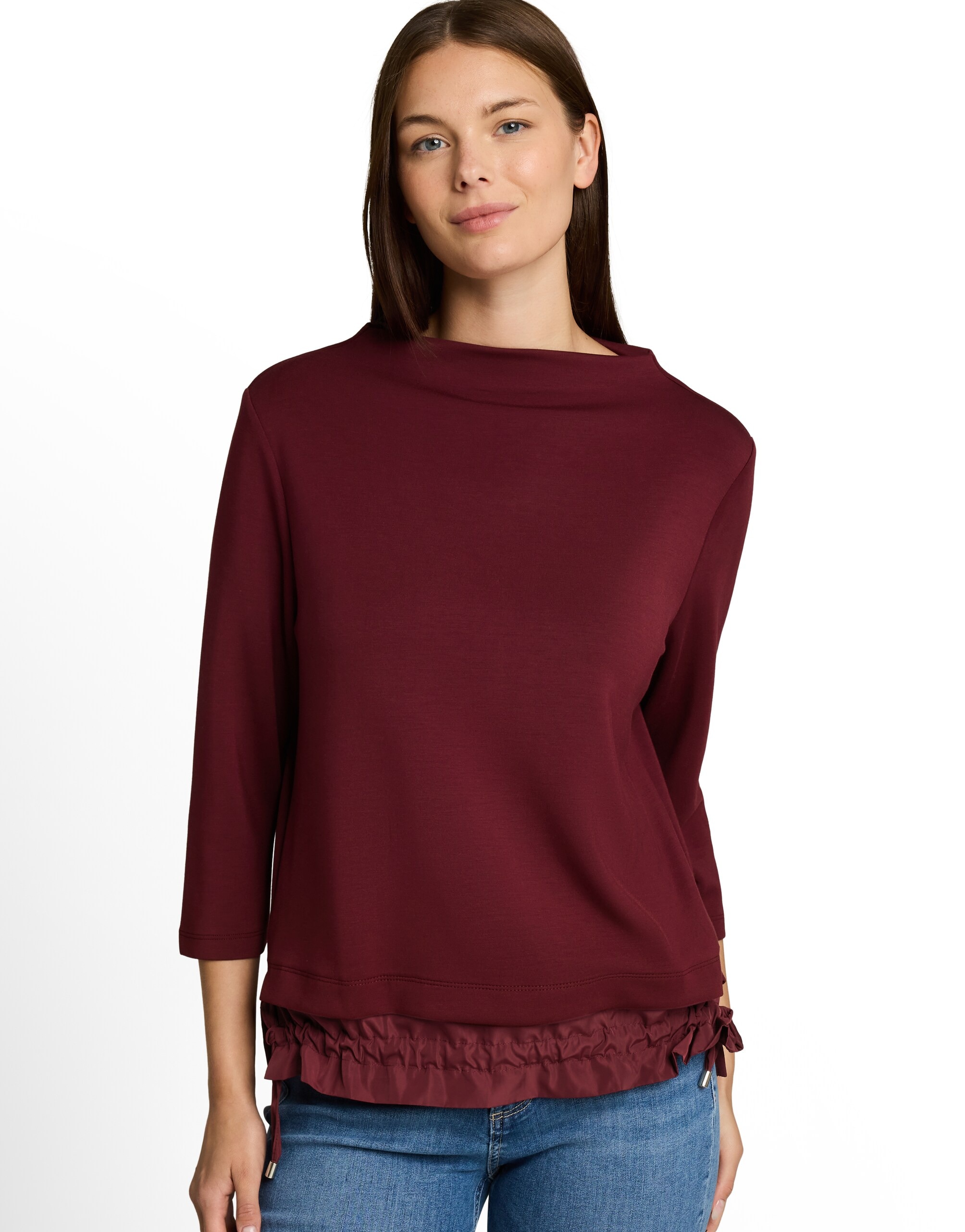 Imagen 0 de Camiseta de mujer de manga larga con cuello perkins Rojo