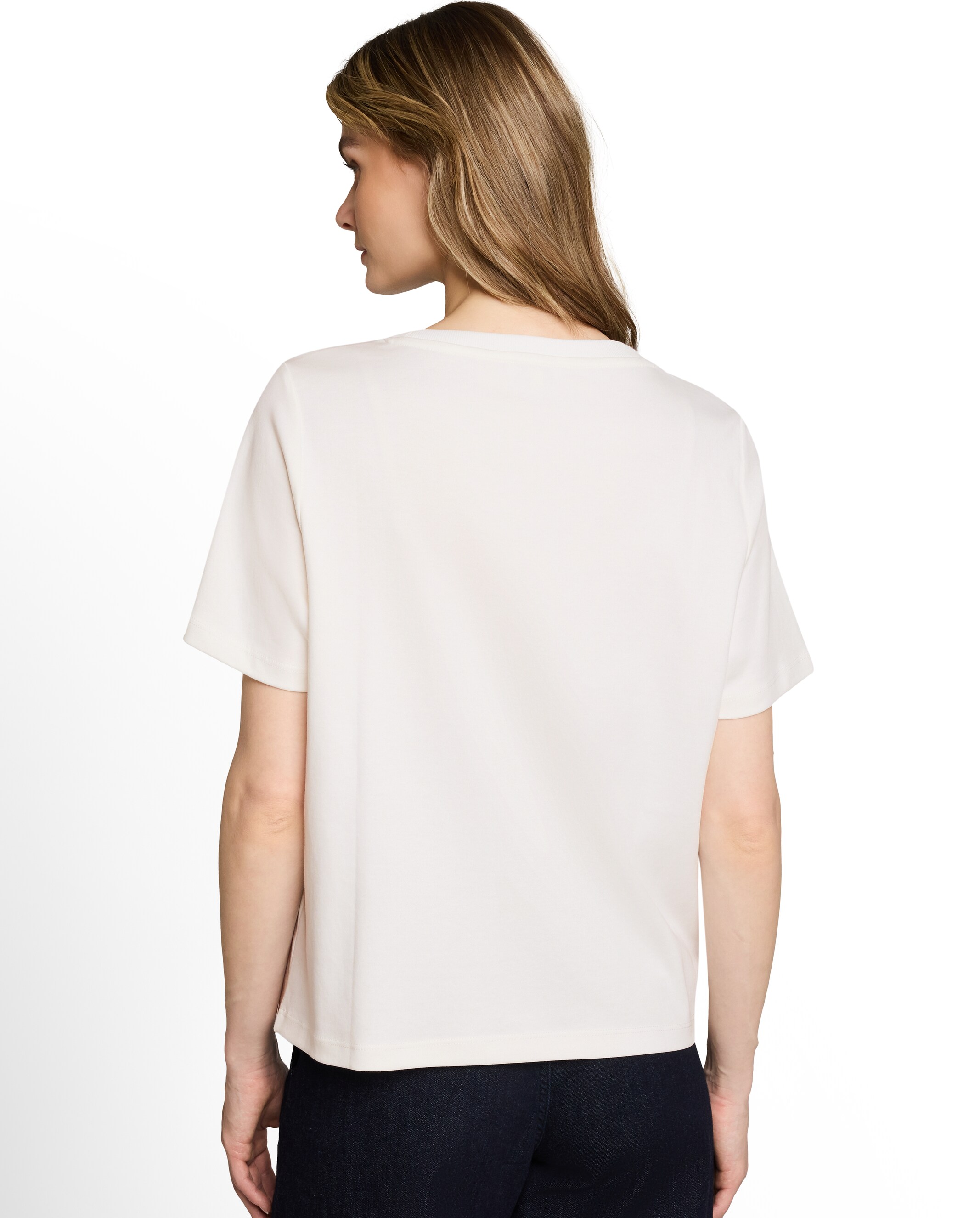 Camiseta de mujer de manga corta con cuello redondo - Tom Tailor - Blanco Blanco-2