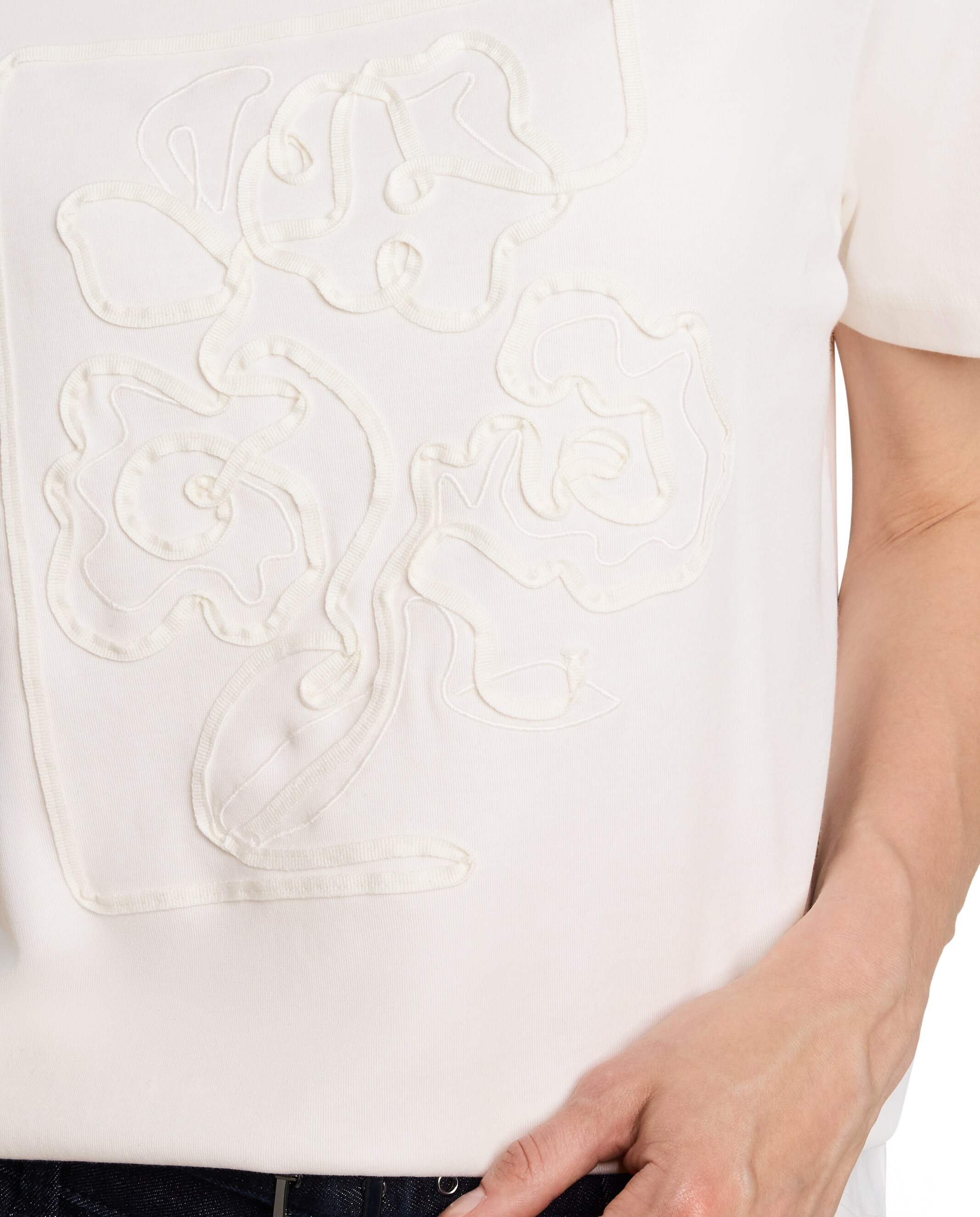 Camiseta de mujer de manga corta con cuello redondo - Tom Tailor - Blanco Blanco-4