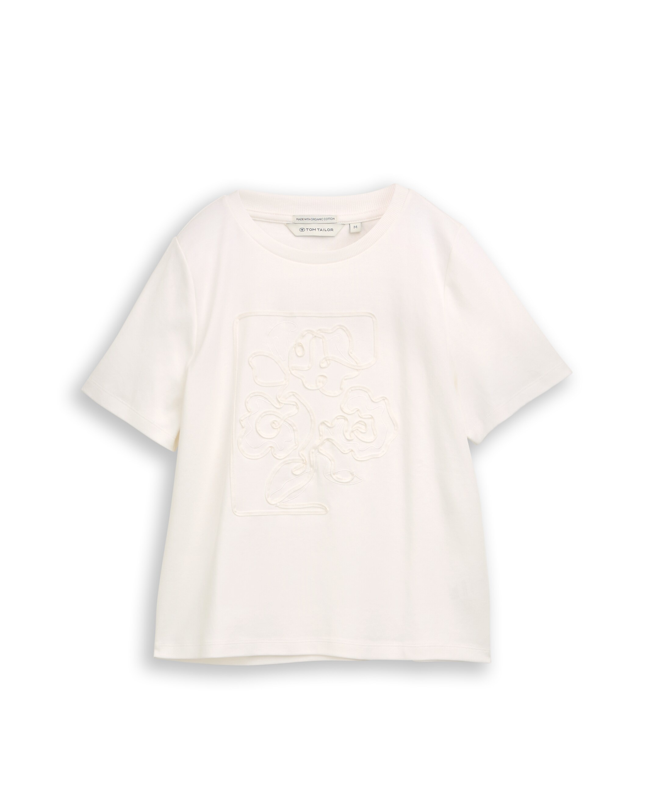 Camiseta de mujer de manga corta con cuello redondo - Tom Tailor - Blanco Blanco-5