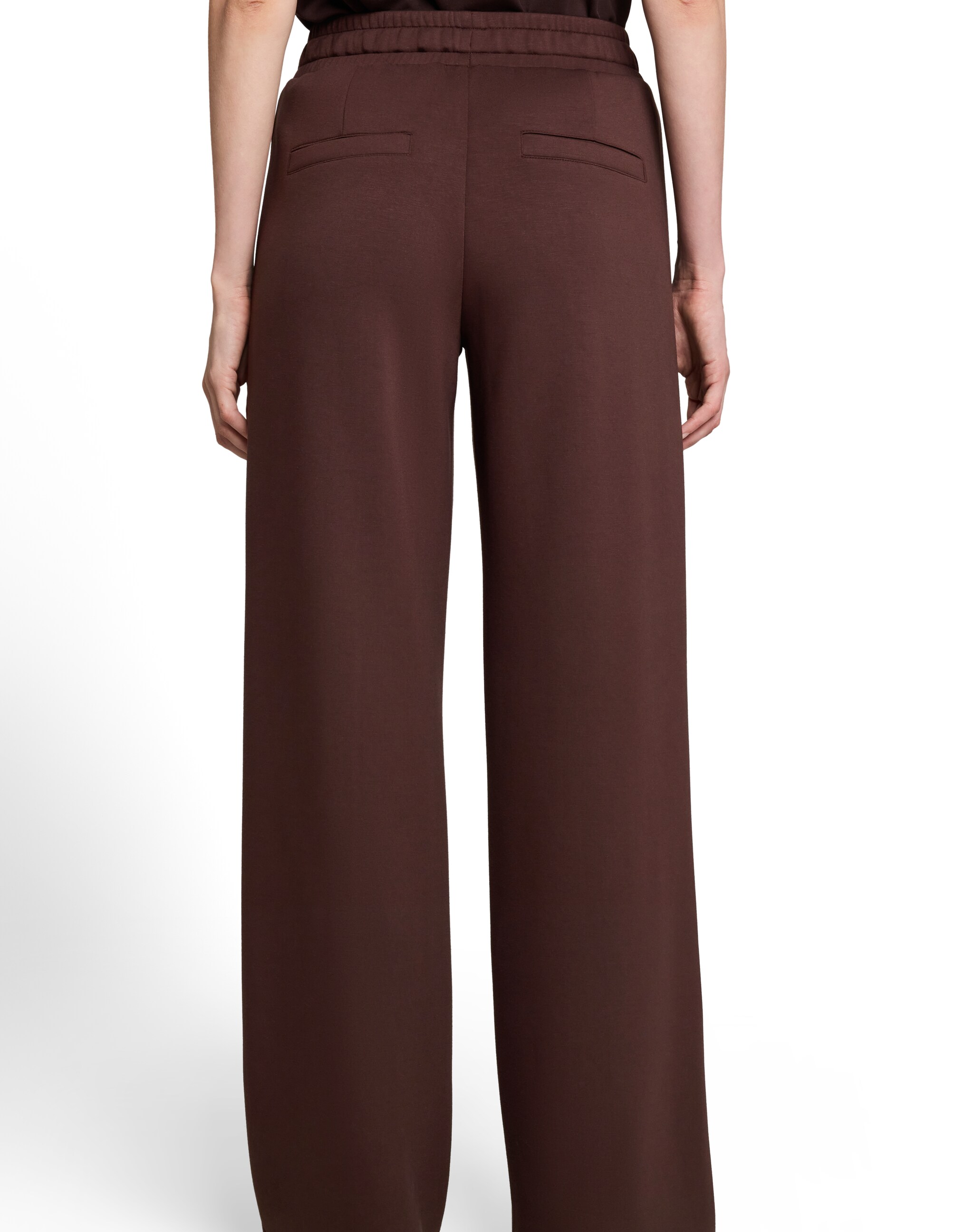 Pantalón recto de mujer con cintura elástica y cordón - Tom Tailor - Marrón Marrón-2