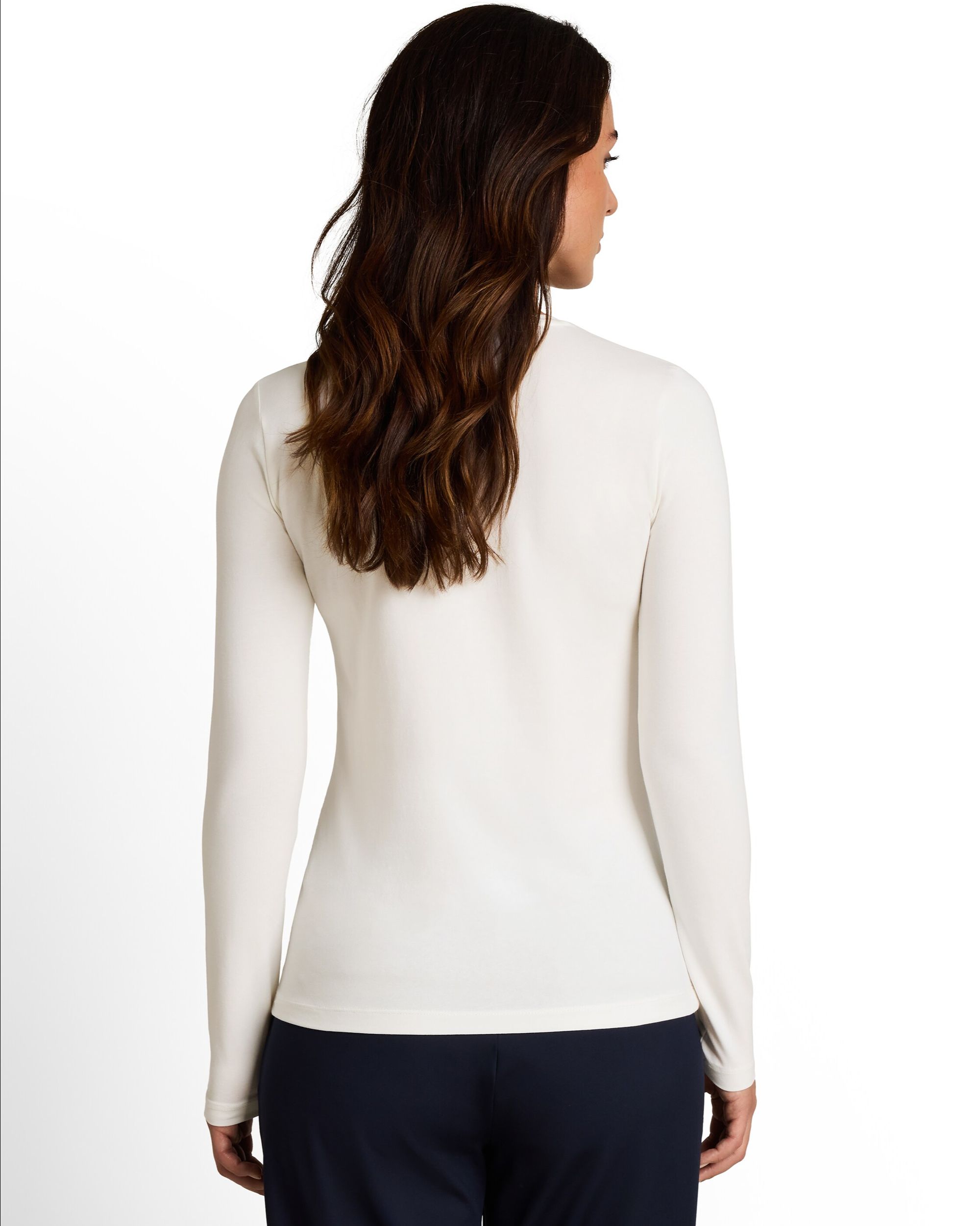 Camiseta de mujer con manga larga y cuello redondo - Tom Tailor - Blanco Blanco-2
