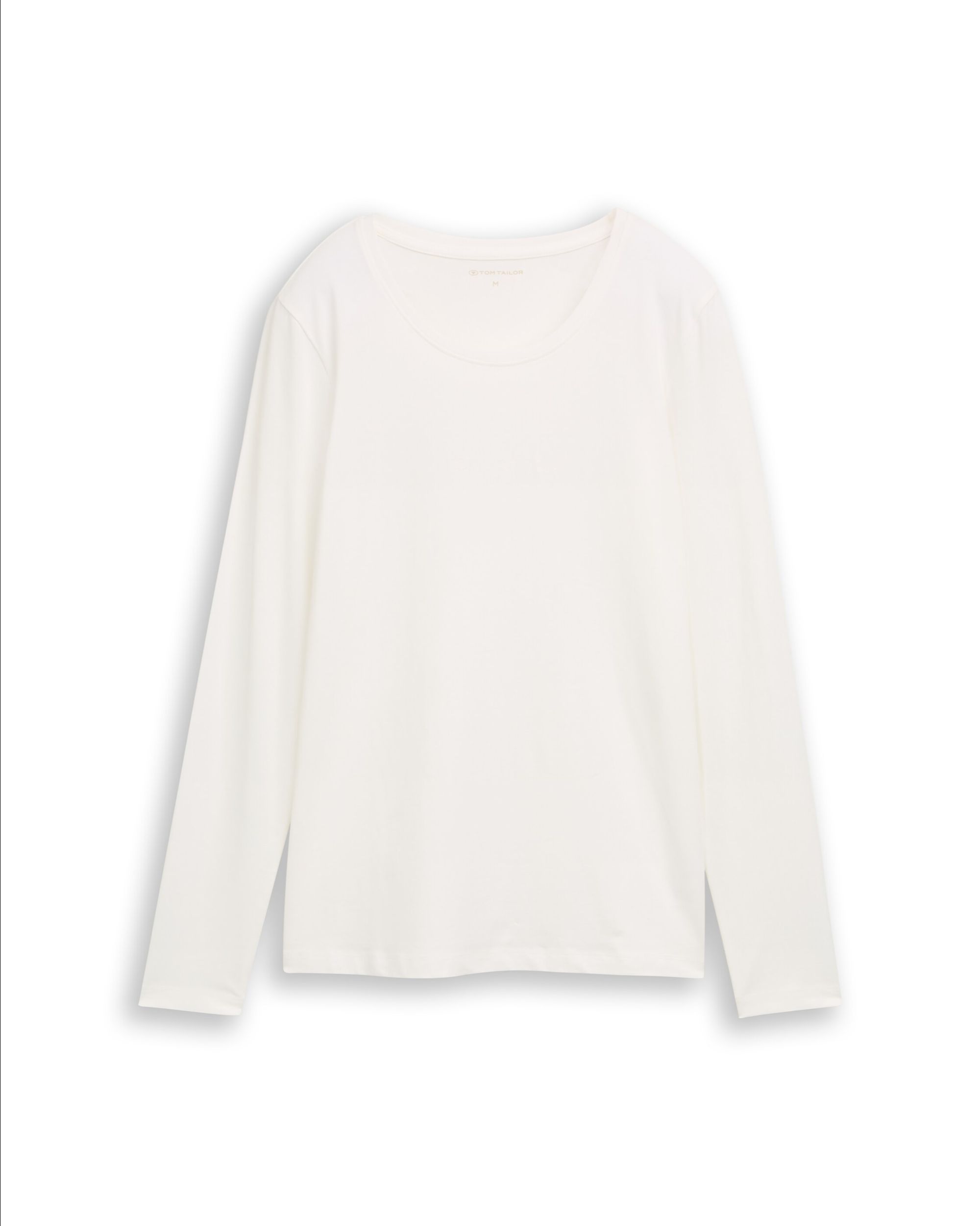 Camiseta de mujer con manga larga y cuello redondo - Tom Tailor - Blanco Blanco-5