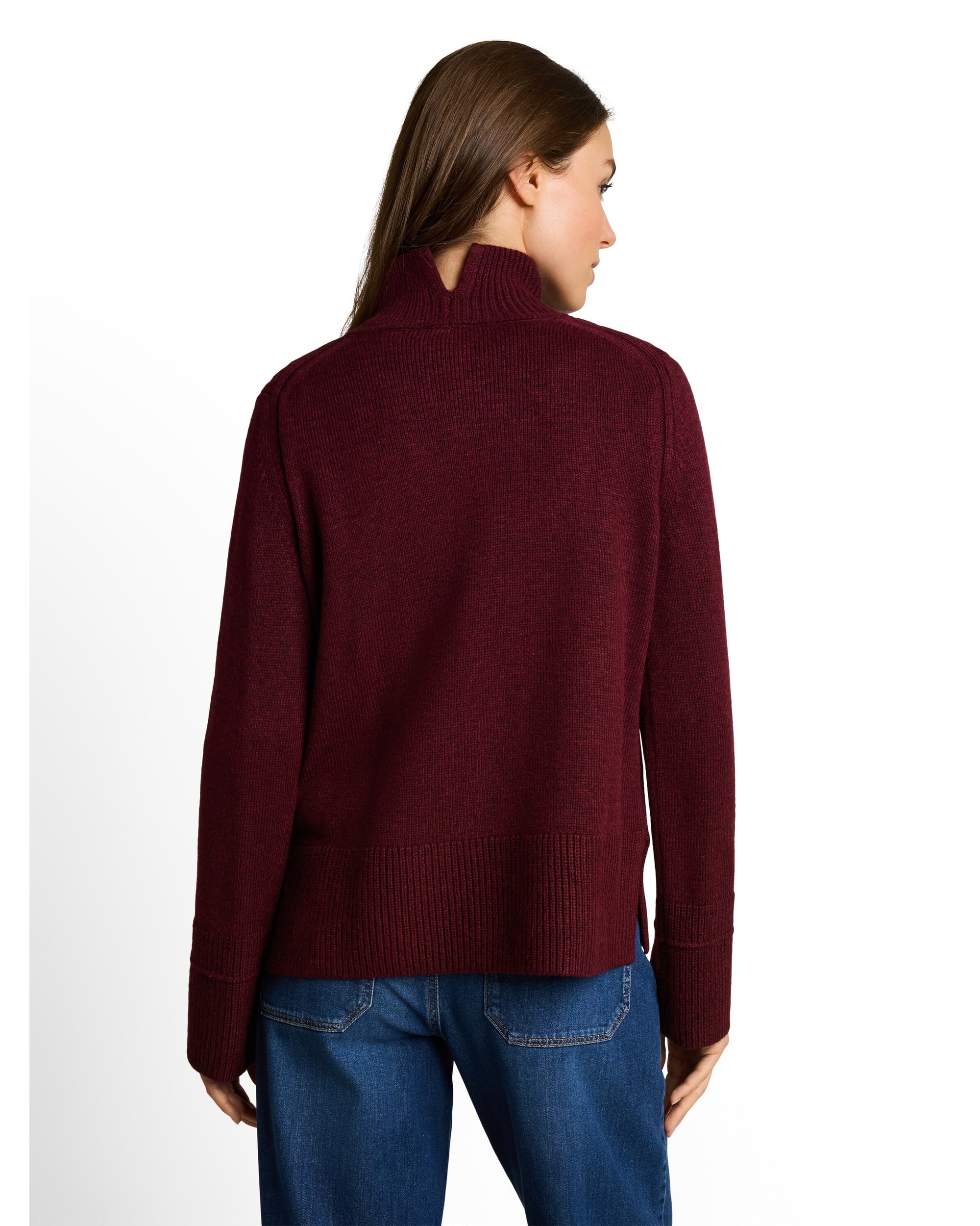 Jersey de mujer con cuello alto y manga larga - Tom Tailor - Rojo Rojo-2