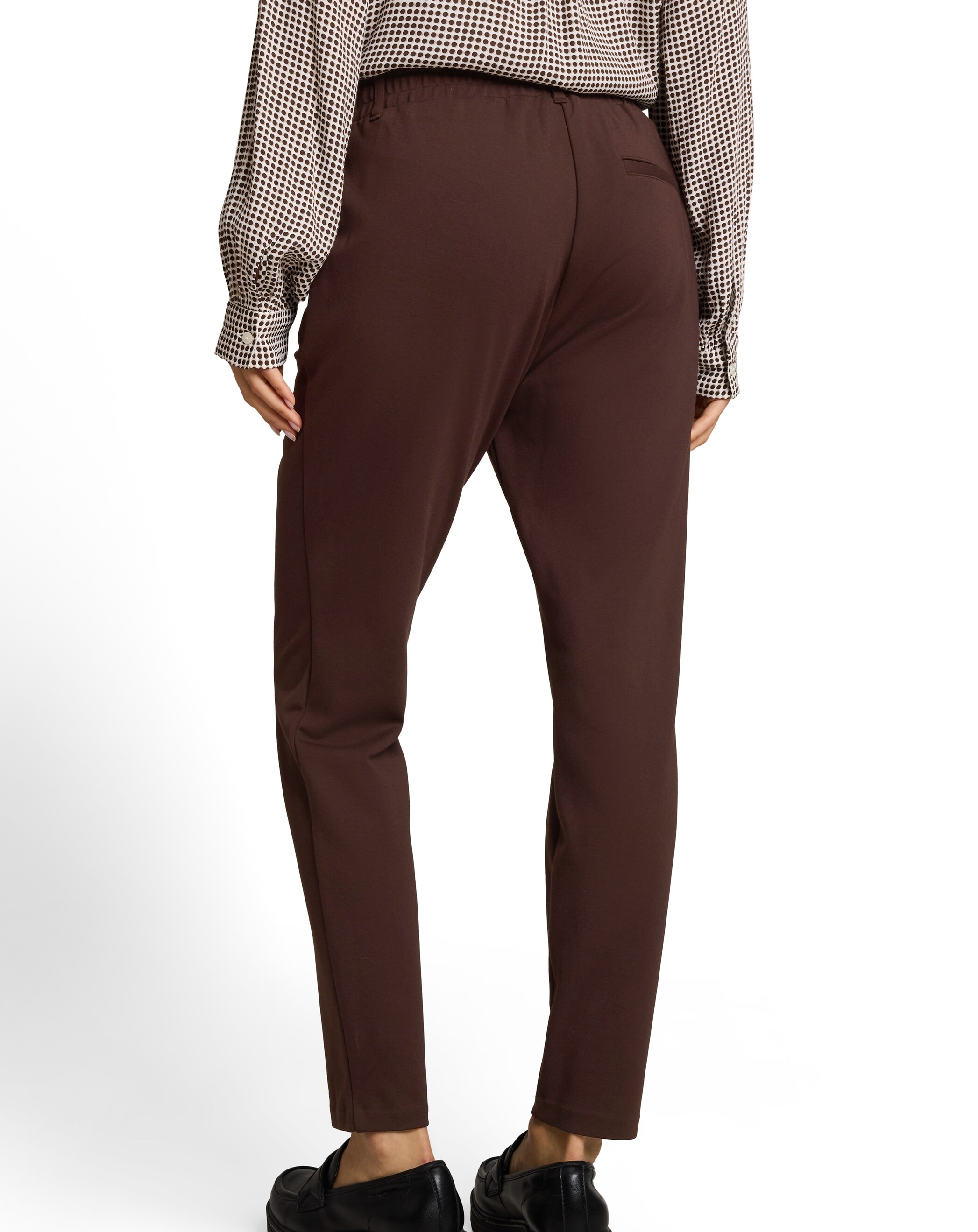Pantalón ancho de mujer con cintura elástica y bolsillos - Tom Tailor - Marrón Marrón-2
