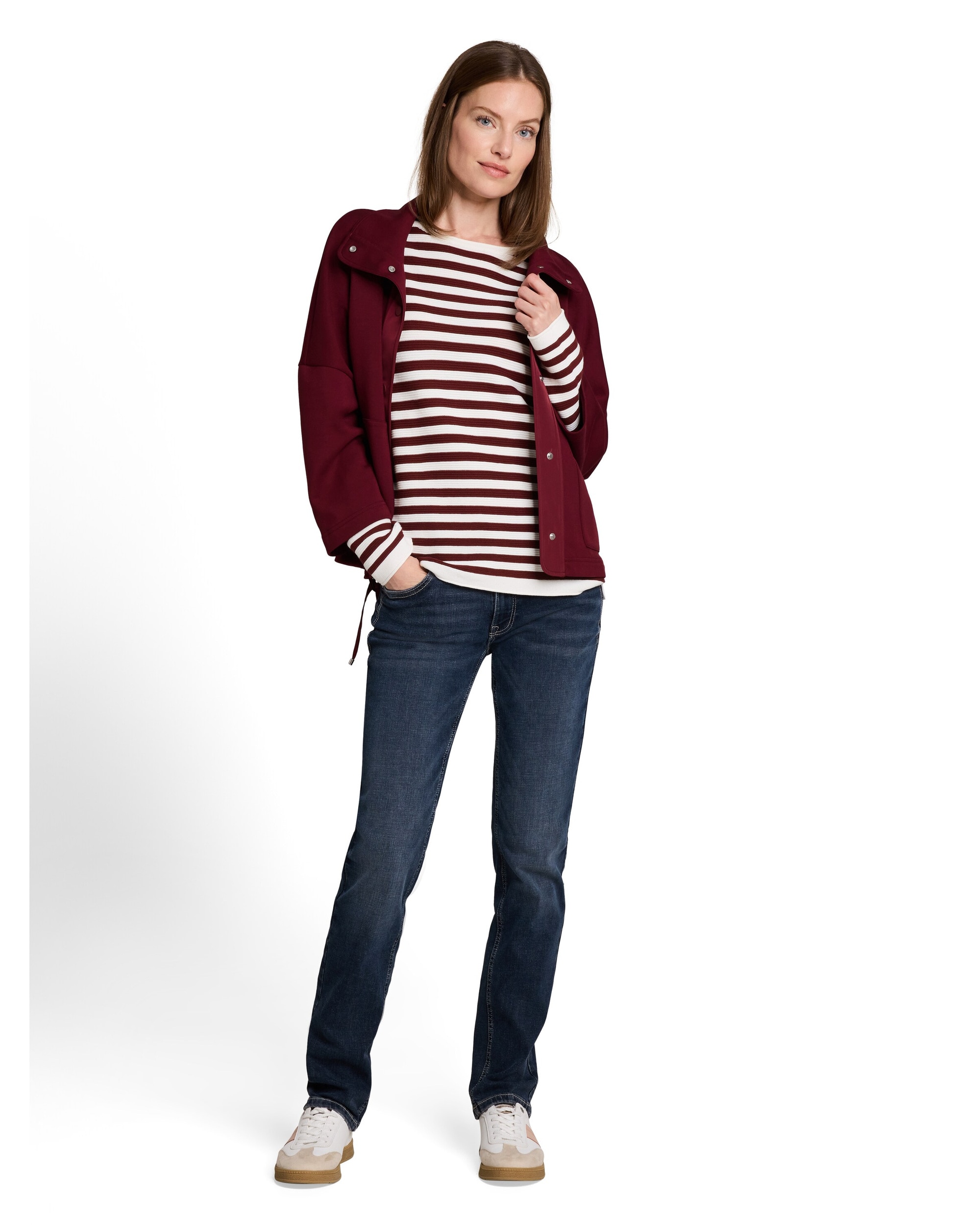 Jersey de mujer básico de cuello redondo - Tom Tailor - Rojo Rojo-2