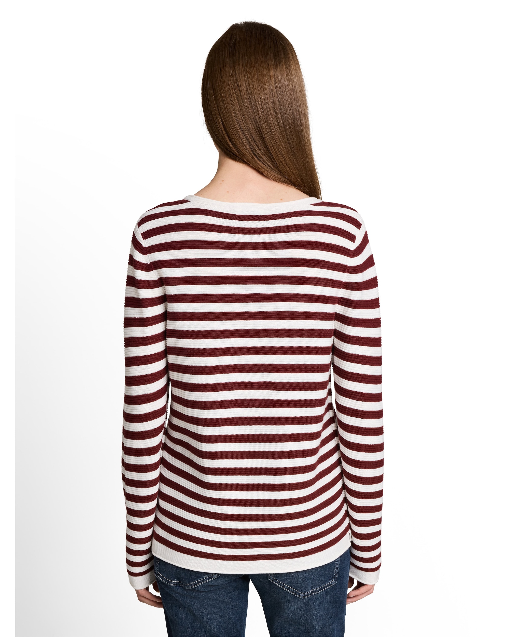 Jersey de mujer básico de cuello redondo - Tom Tailor - Rojo Rojo-3
