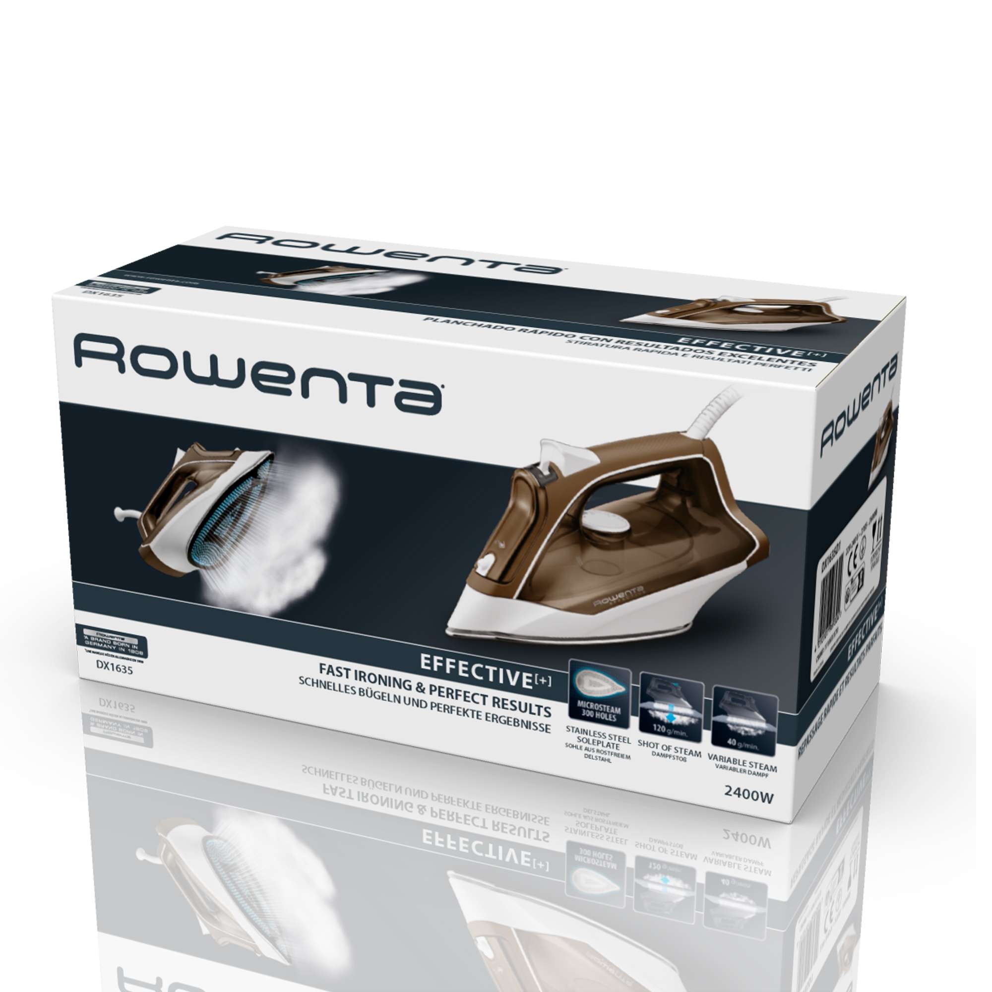 Rowenta DX1635 - Plancha de Vapor Effective 2400W Auto-Apagado Anti
