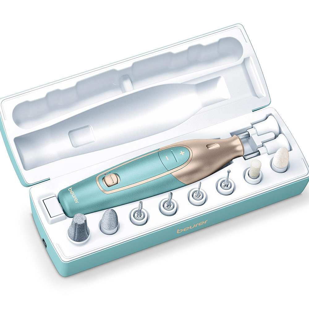 Set de manicura y pedicura profesional Beurer MP-84 con luz con batería de litio - Azul Azul-2