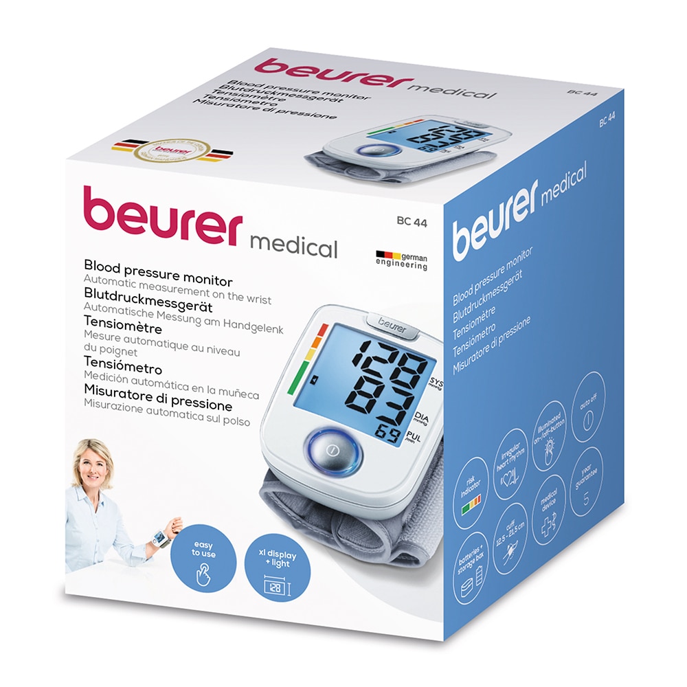 Tensiómetro de muñeca Beurer BC-44 con un solo botón - Blanco Blanco-2