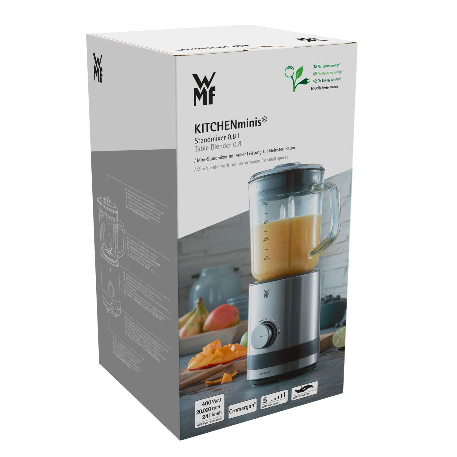 Batidora de vaso WMF Kitchenminis con jarra de cristal 0.8L - Plata Plata-6