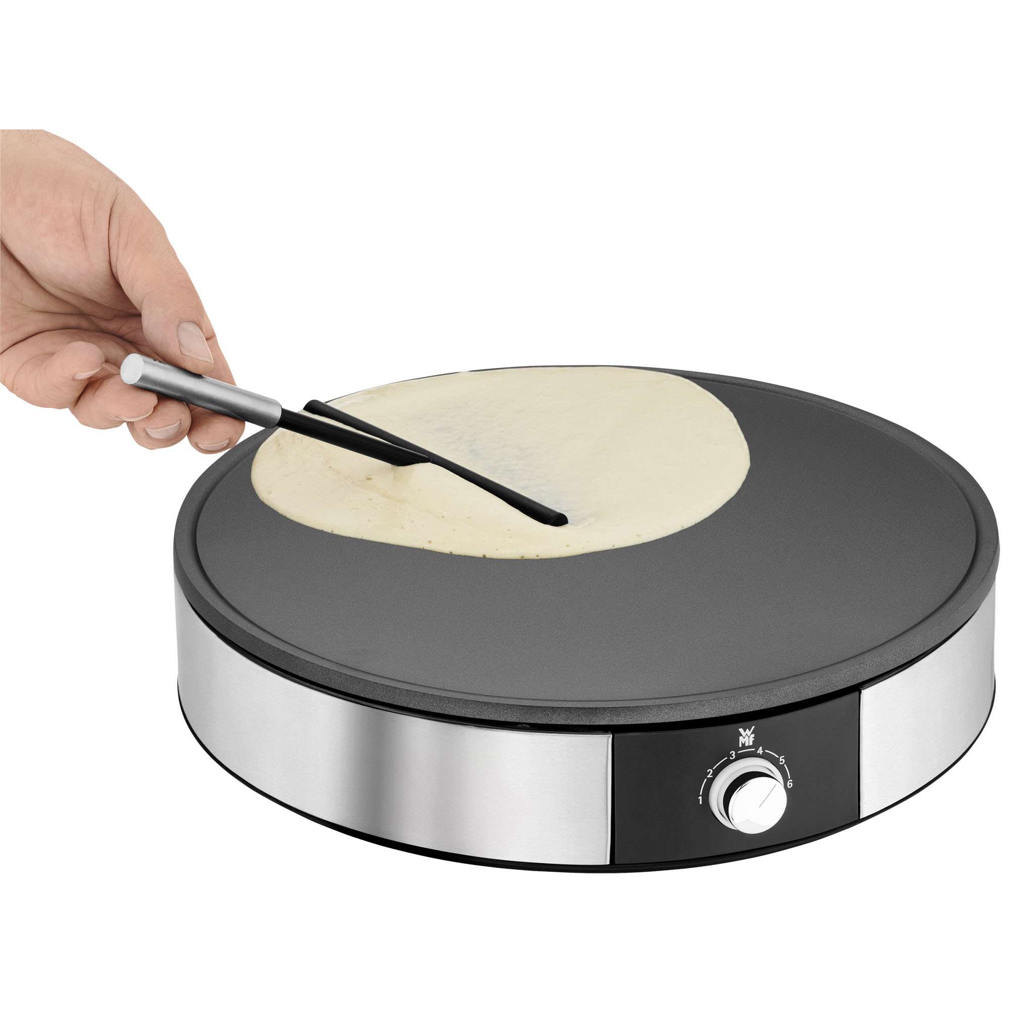 Crepera WMF Lono Crepes Maker 33 cm de diámetro y Revestimineto Antiadherente - Plata / Negro Plata / Negro-6