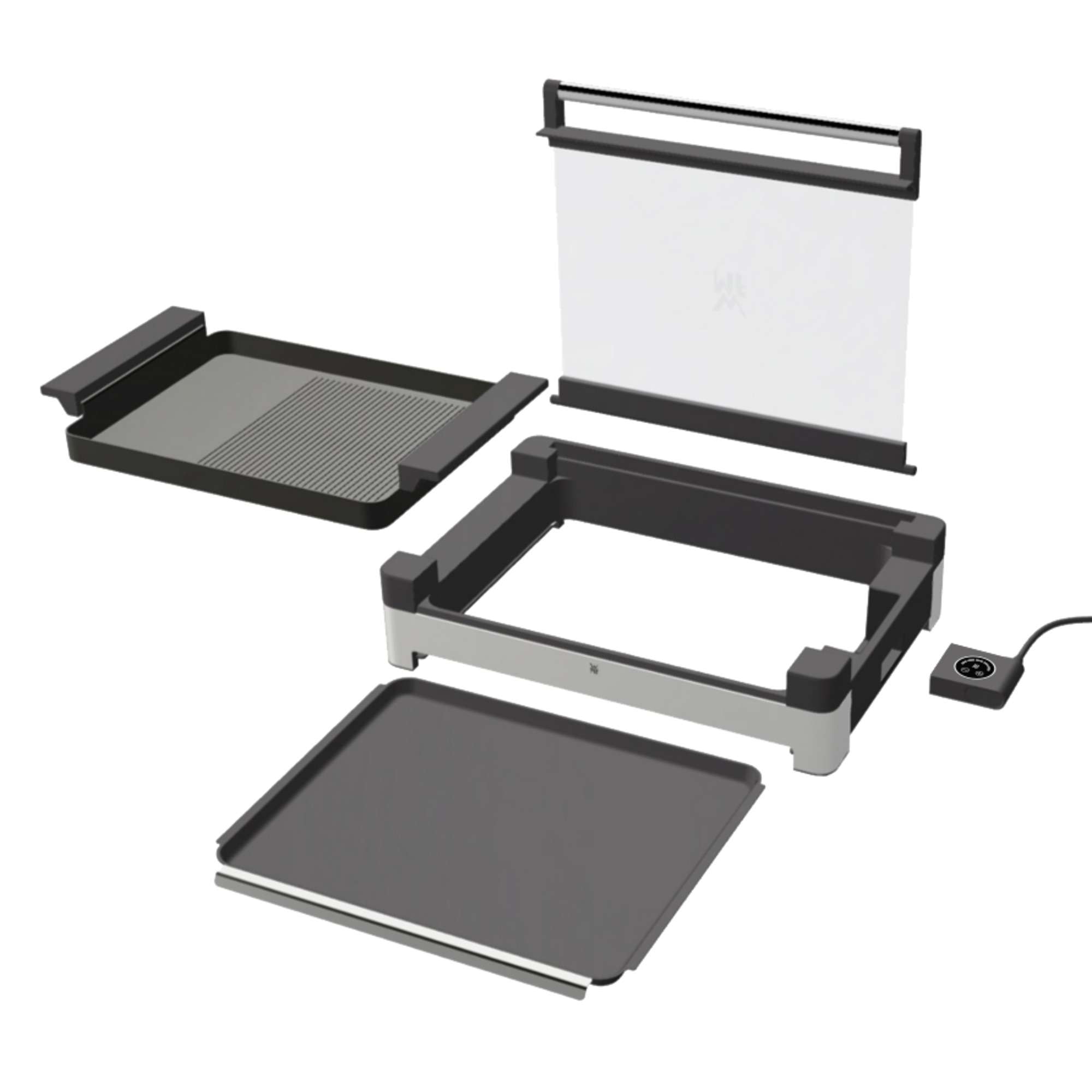 Grill WMF Lono con aislamiento térmico de Cromargan y tapa de cristal - Plata / Negro Plata / Negro-5