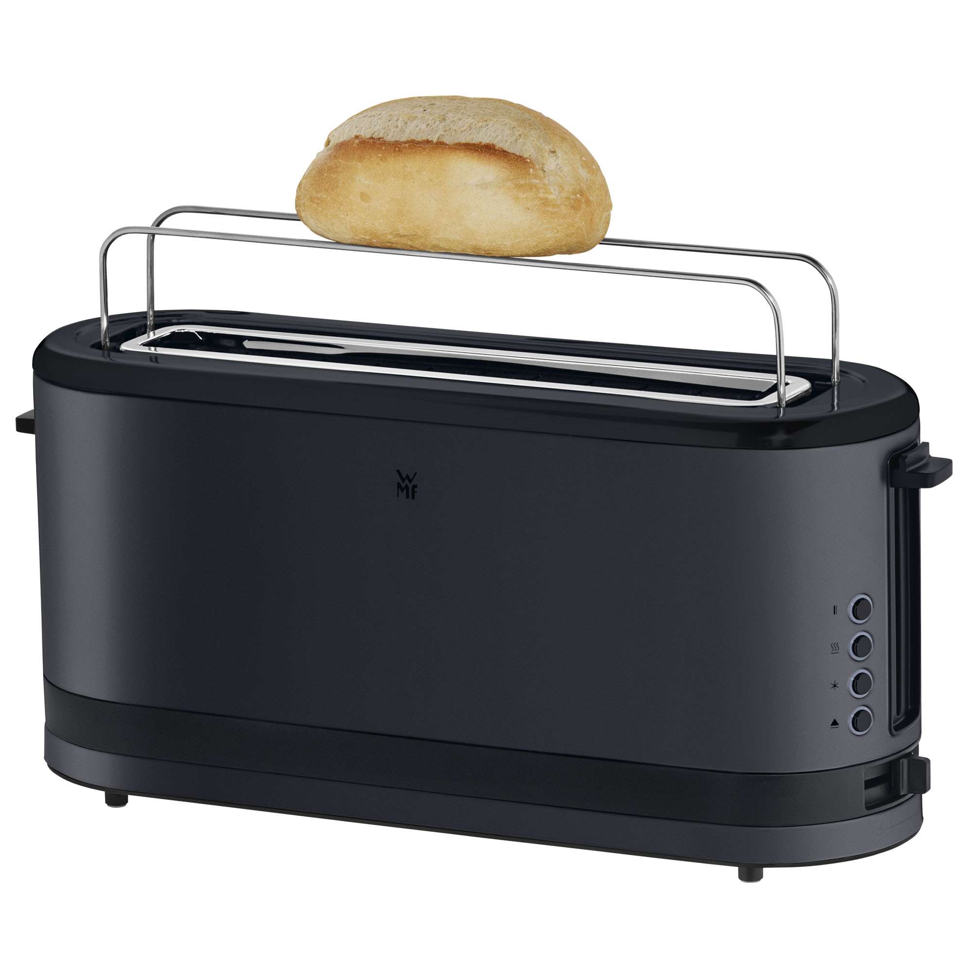Tostador de ranura larga WMF Kitchenminis 2 rebanadas con accesorio para panecillos - Gris / Negro Gris / Negro-3