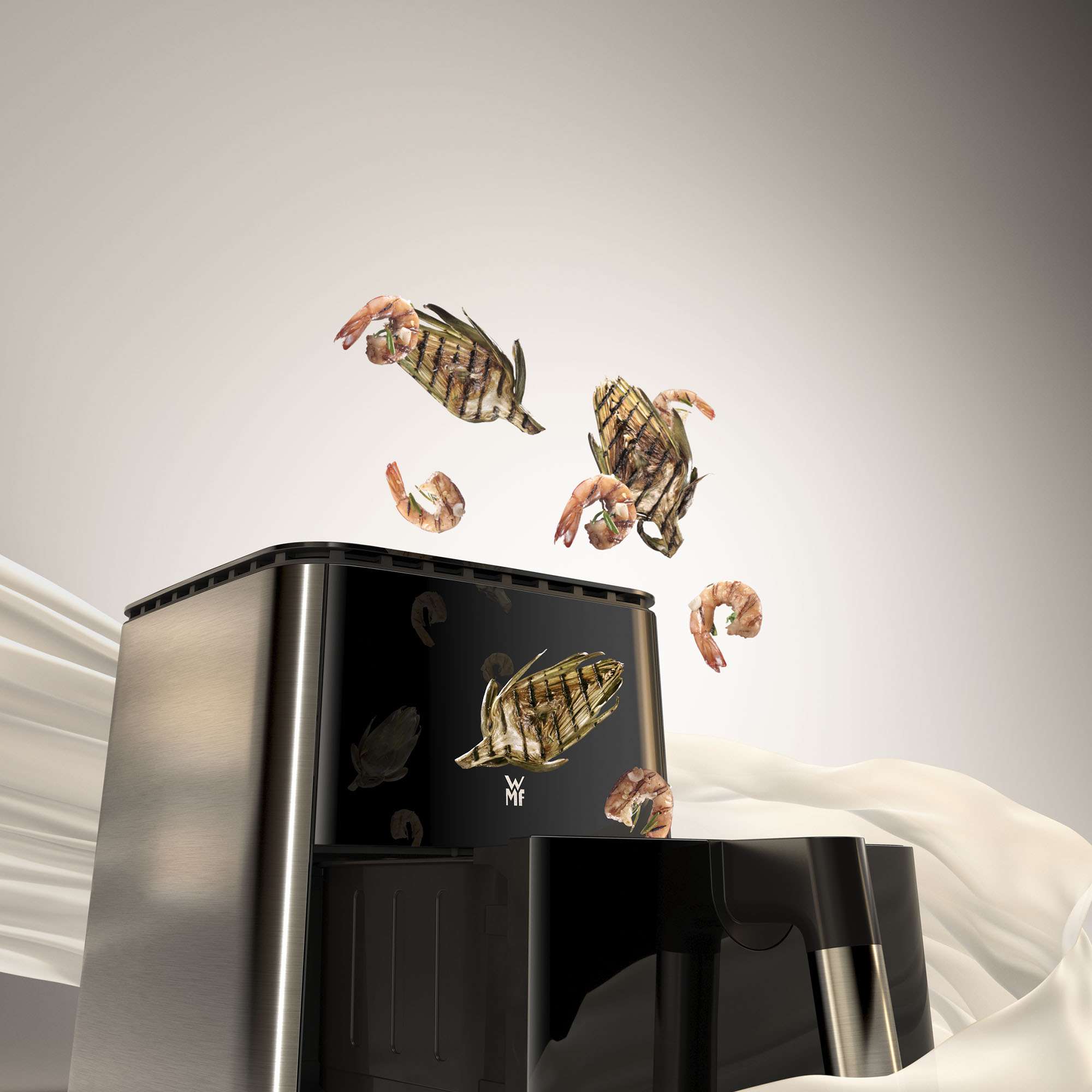 Imagen 3 de Freidora de aire sin aceite WMF Multi Taste Airfryer 4 litros con 8 programas - Plata / Negro Plata / Negro