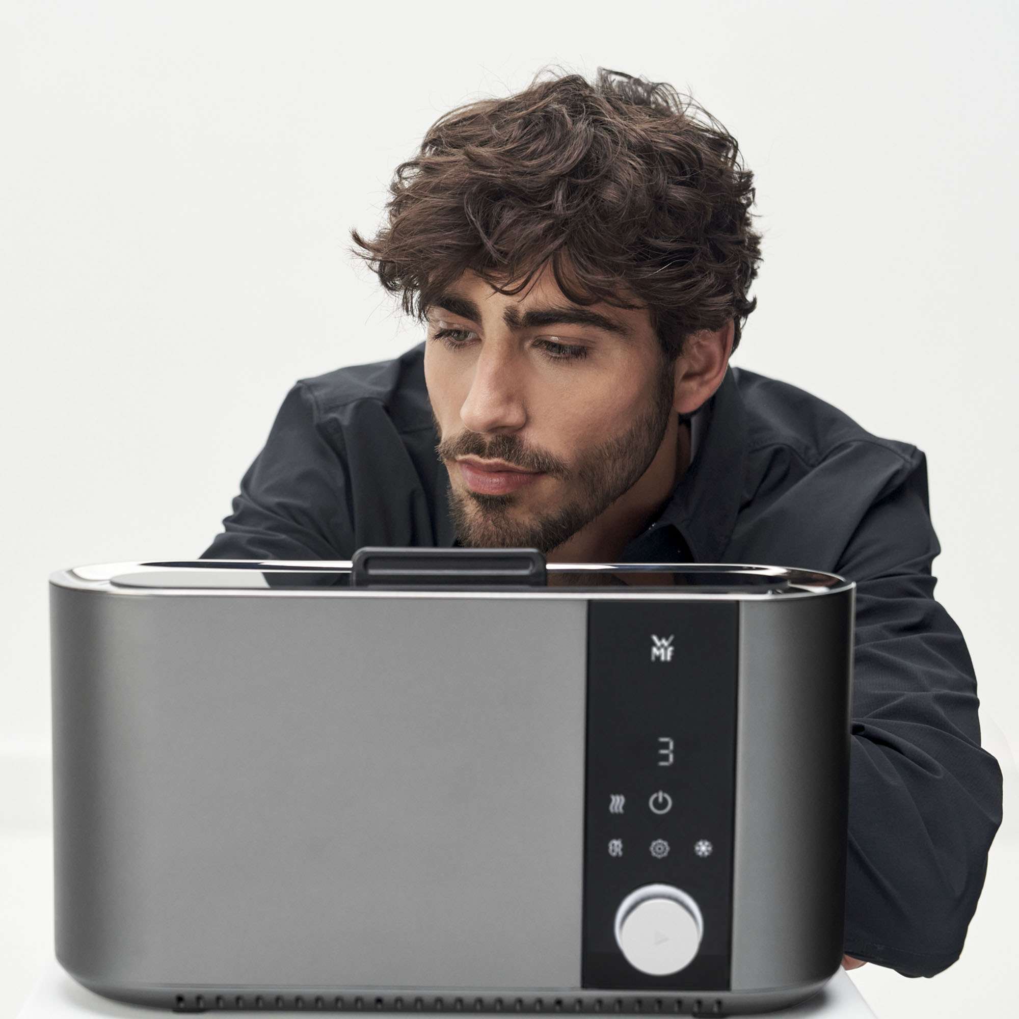 Tostador WMF Master Line Motorizada para 2 rebanadas XXL y accesorios para panecillos - Gris Gris-4