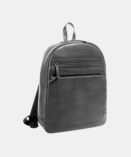Imagen 0 de Mochila unisex Corso de piel en color plata