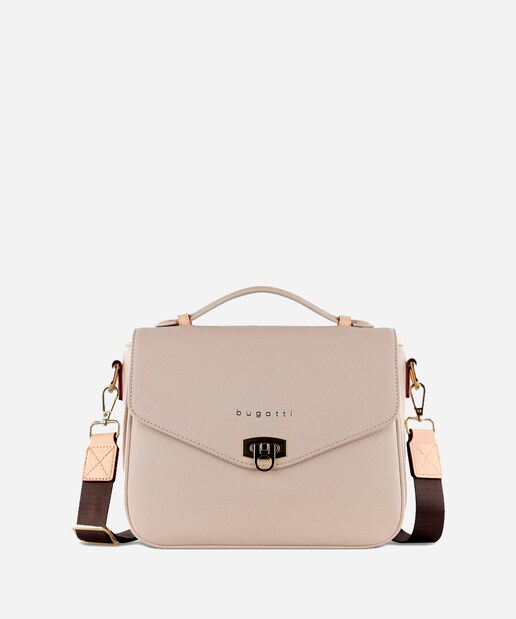 Imagen 0 de Maletín de mujer color beige con broche y asa