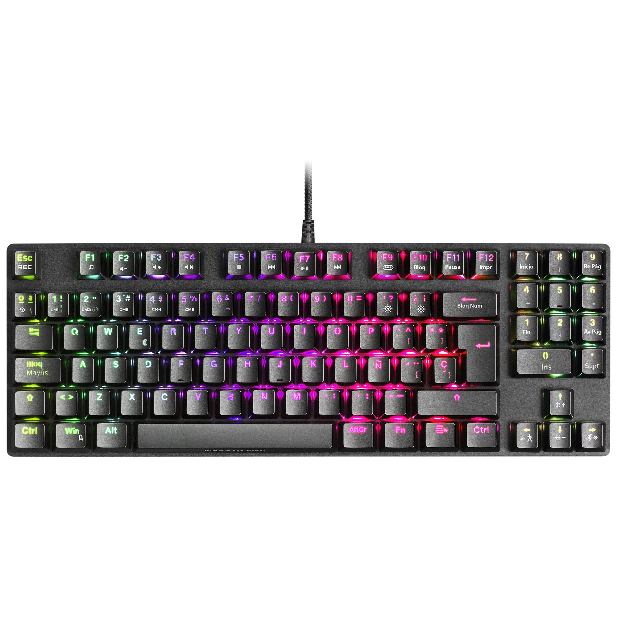 Teclado gaming RGB Mars Gaming MKREVOPRORES negro