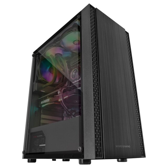 Caja Gaming ATX Mars Gaming MCN Ventana Lateral y Rejilla Frontal, Negro