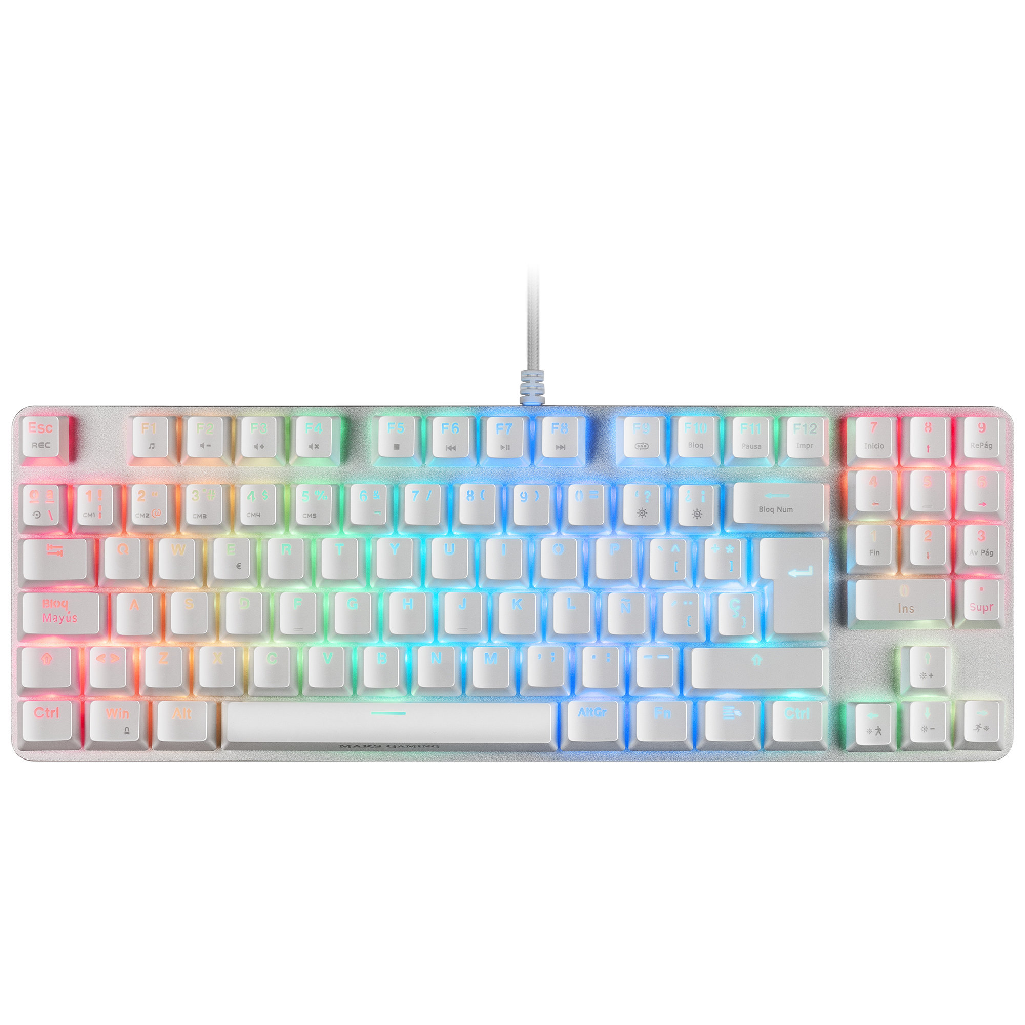 Teclado gaming RGB Mars Gaming MKREVOPROWRES blanco