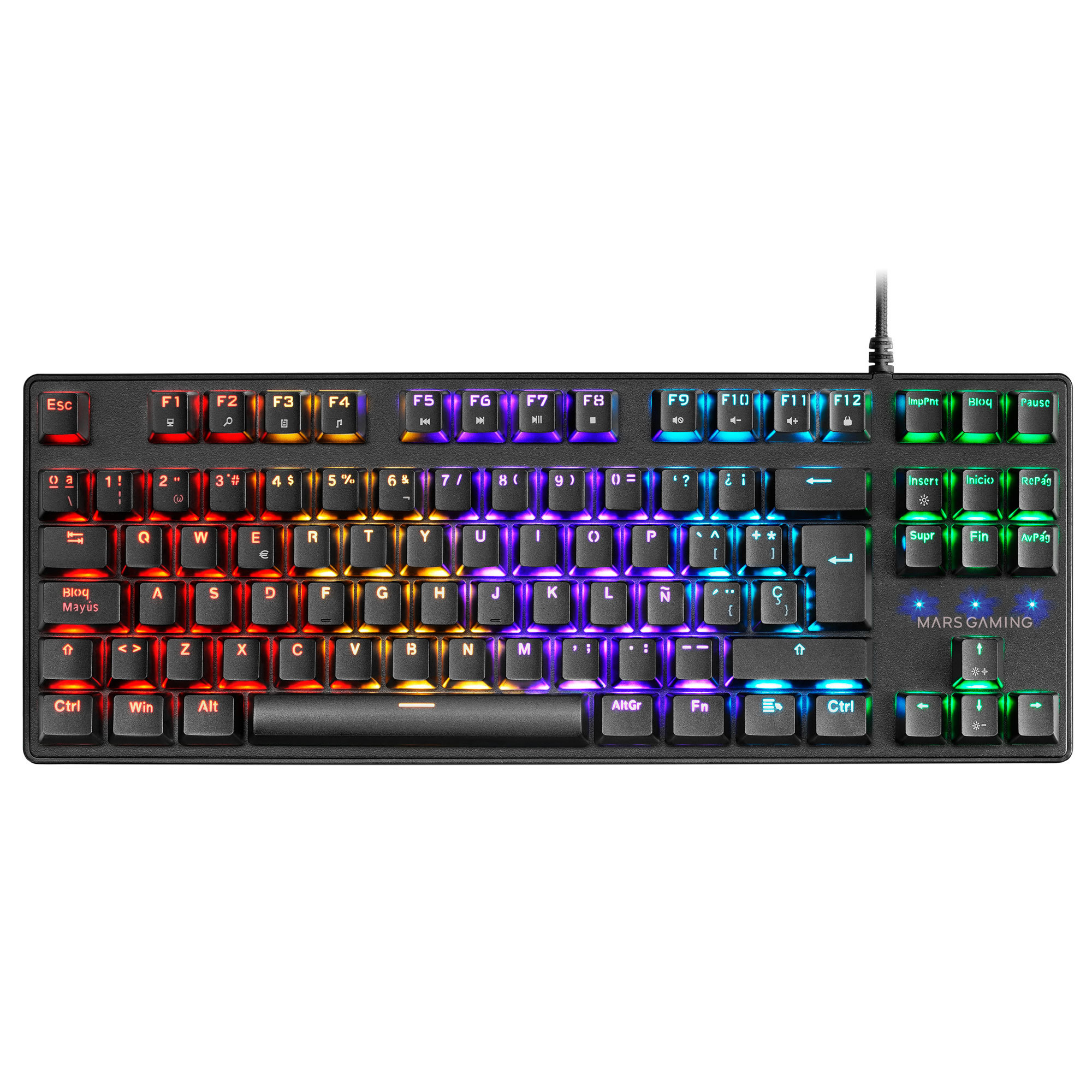 Teclado gaming RGB Mars Gaming MKXTKLBES negro