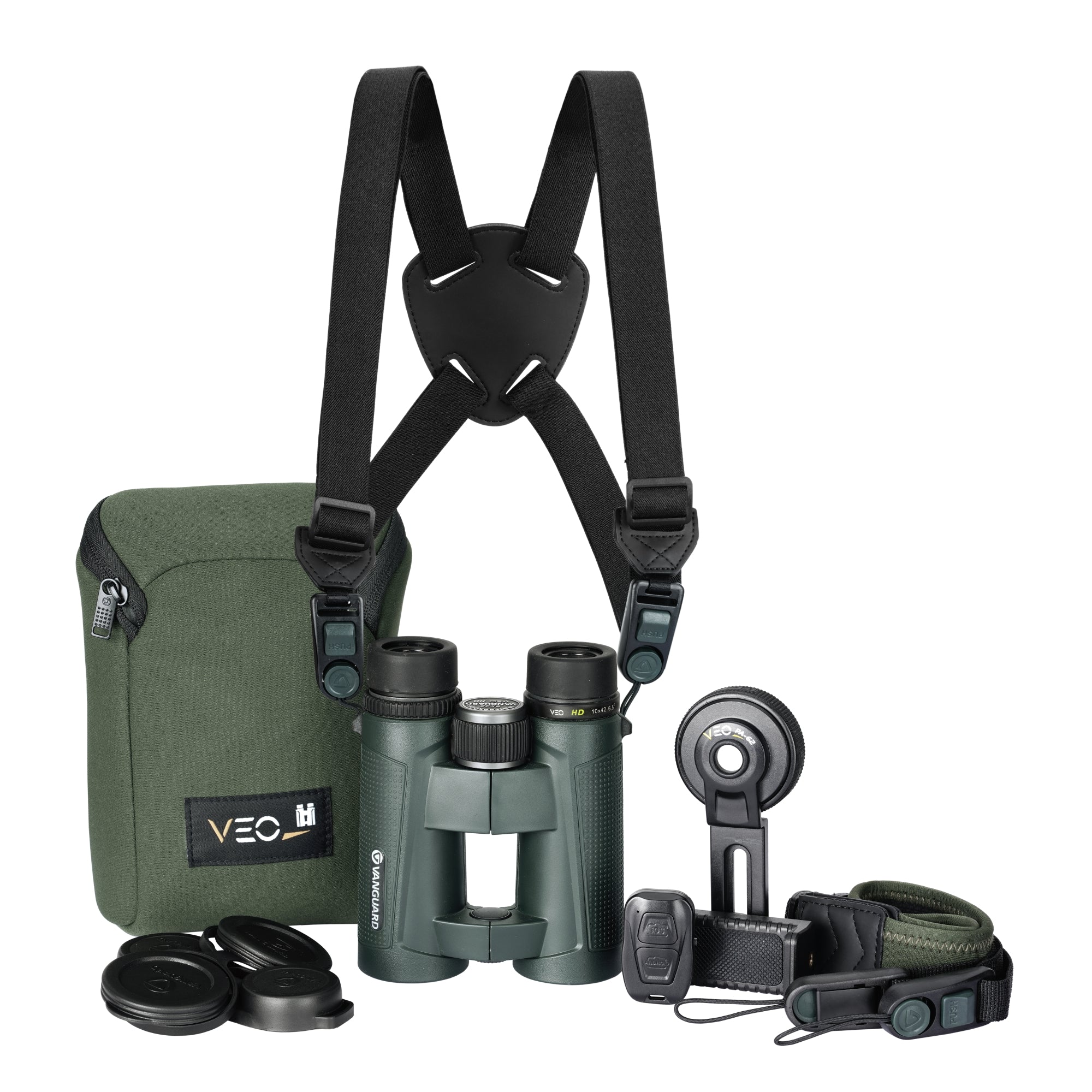 Kit de Prismáticos ED 10x42 Veo HD 1042BDL Vanguard - Verde Verde-2