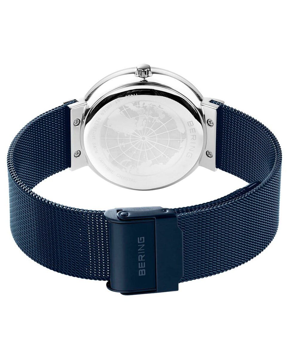 Reloj de mujer Bering 11435-387 PART CERAMIC con brazalete de acero Azul-2