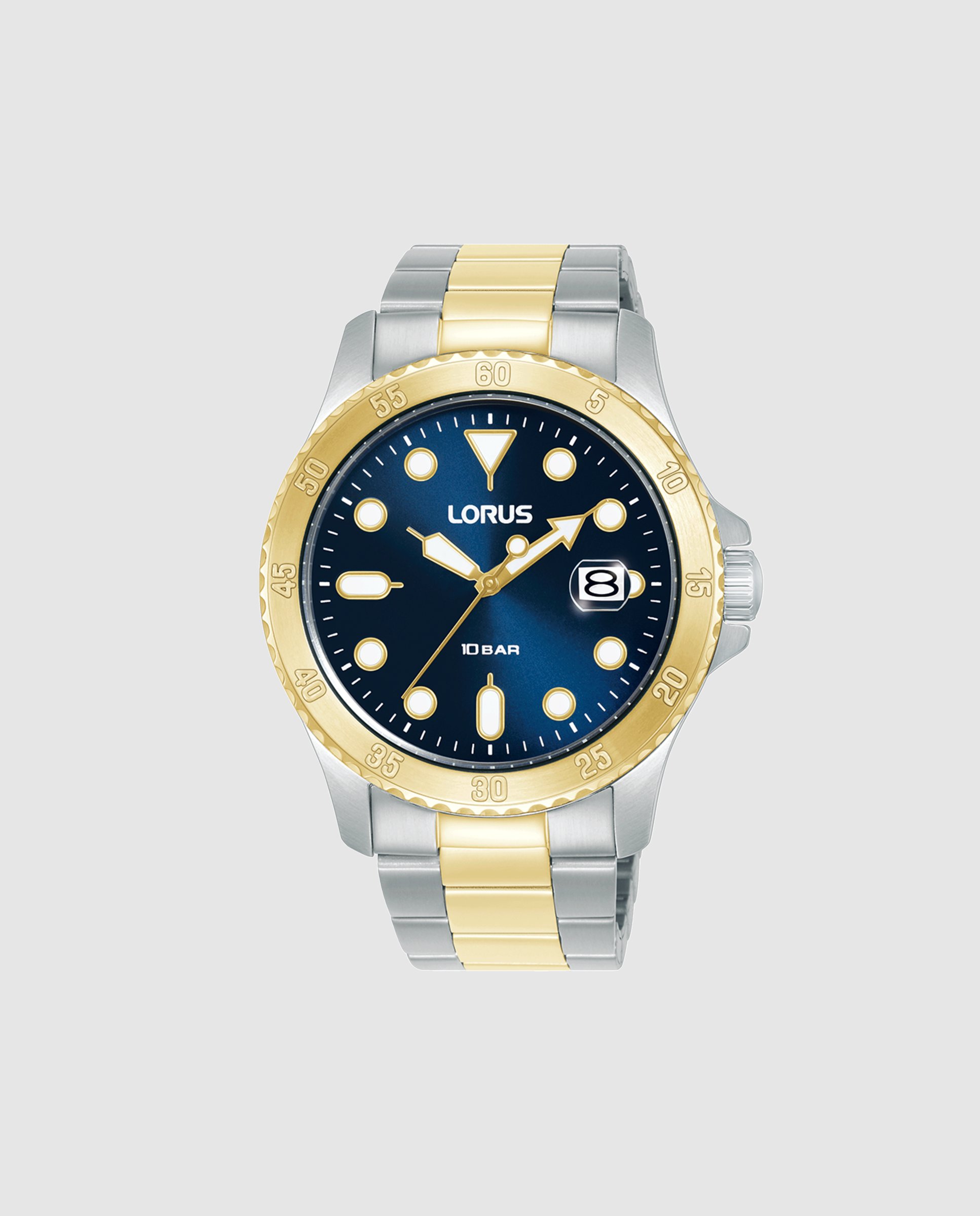 Imagen 0 de Reloj analógico de hombre sport man rs970dx9 de acero y correa plateada Oro / Plata