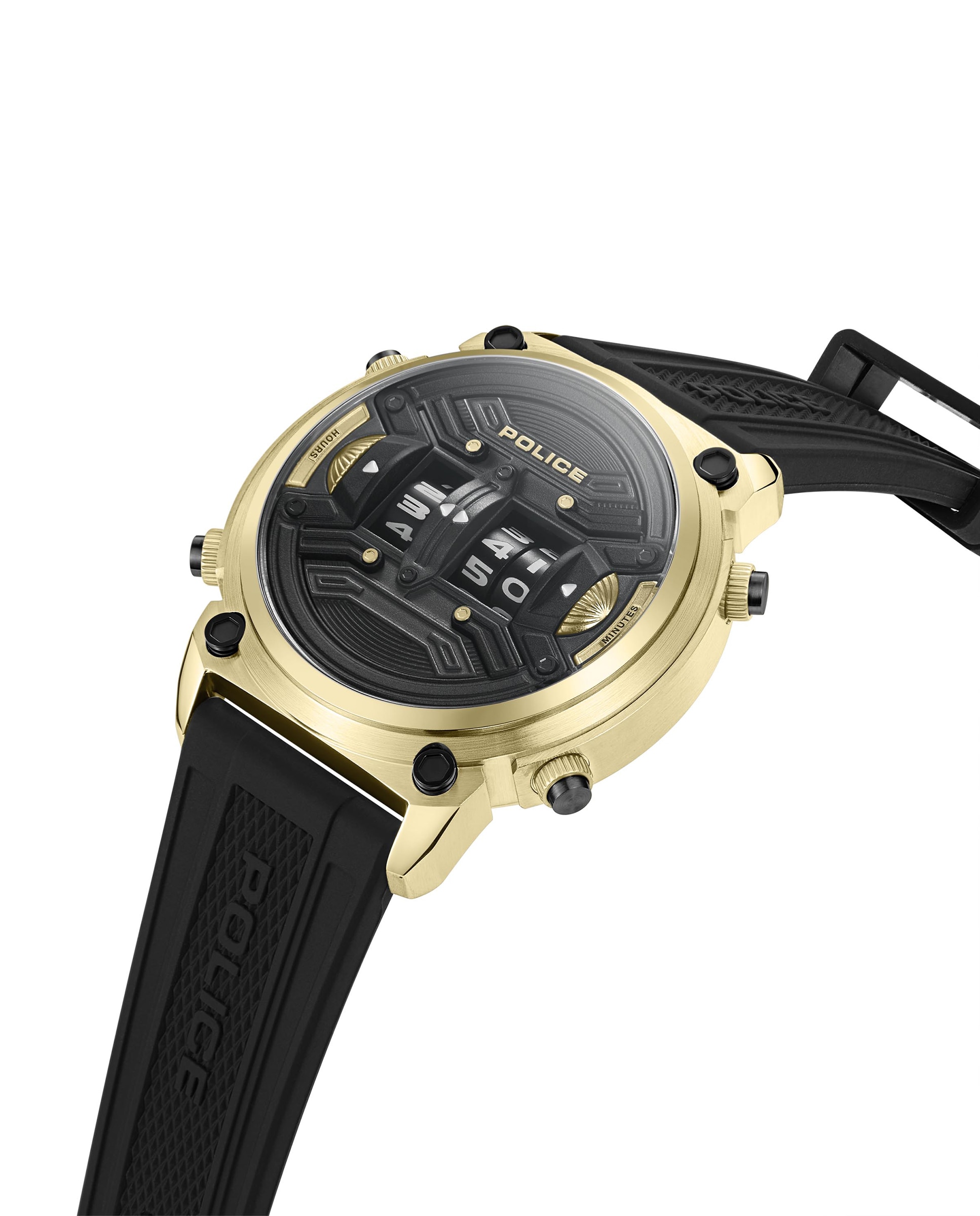 Reloj analógico de hombre rotor pewjp2228501 de silicona y correa negra - Negro / Cromo Negro / Cromo-2