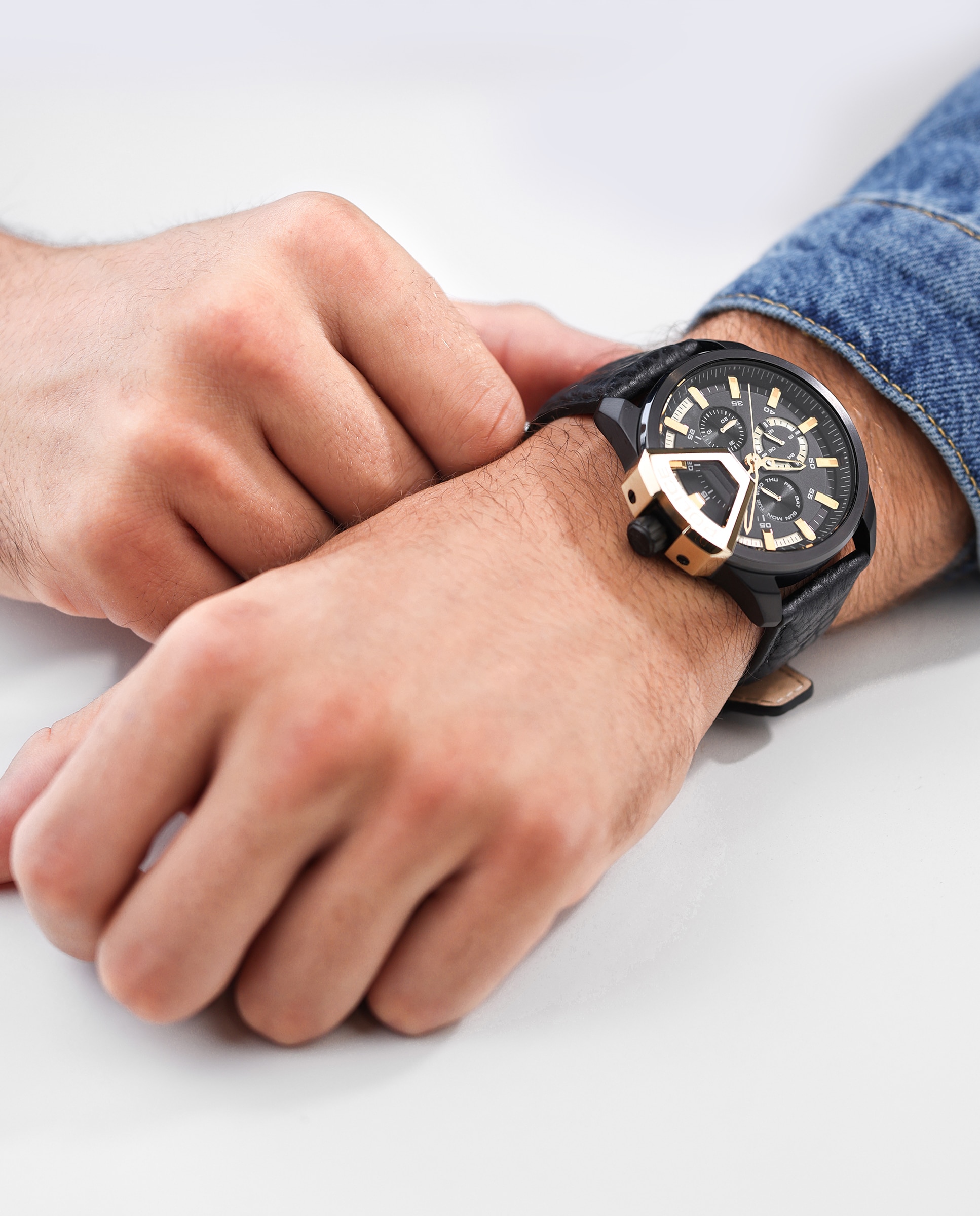 Reloj de hombre underlined pewjf0005704 de piel y correa negra - Negro Negro-5