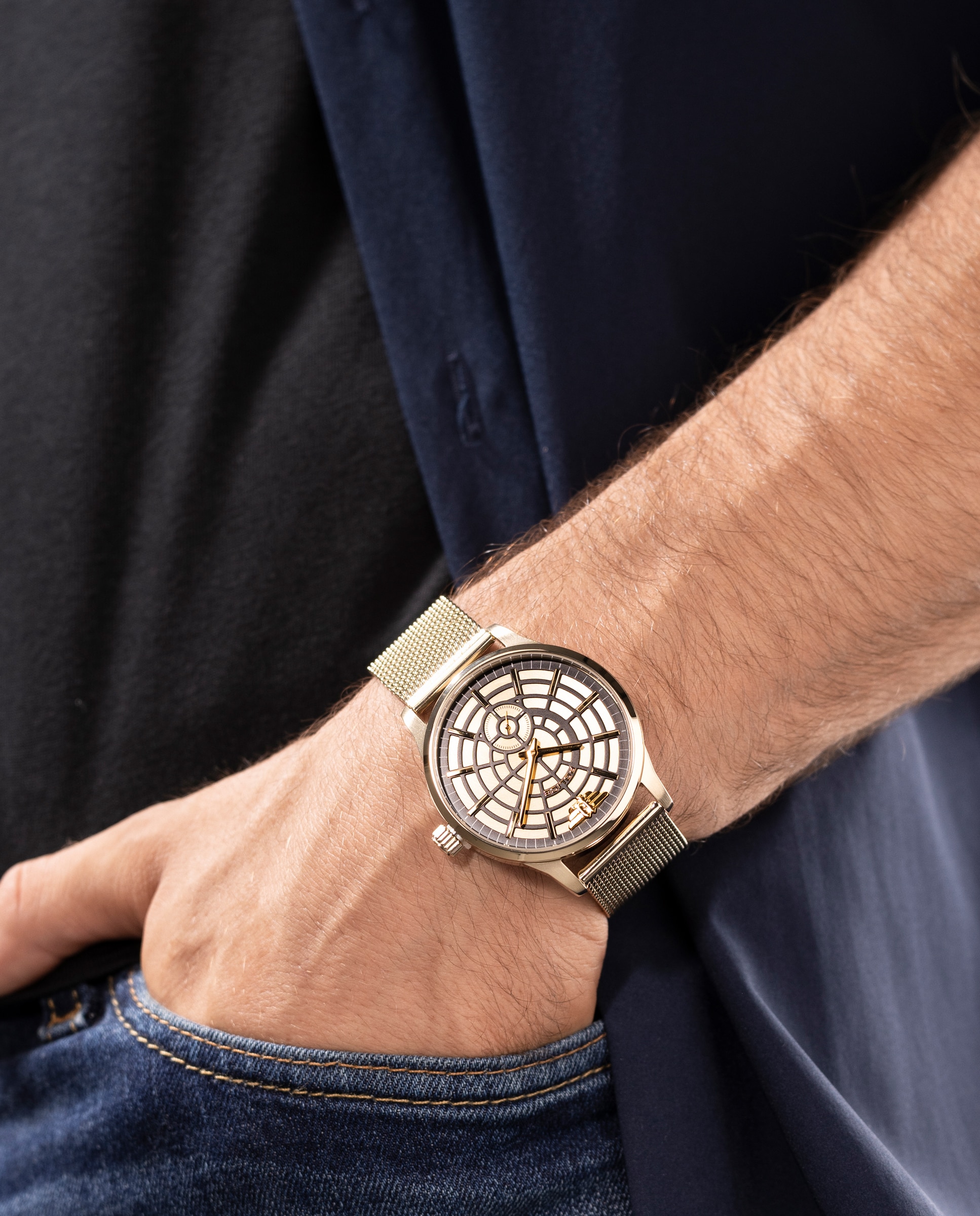 Reloj de hombre jet pewjg0005203 de acero y correa dorada - Oro Oro-5