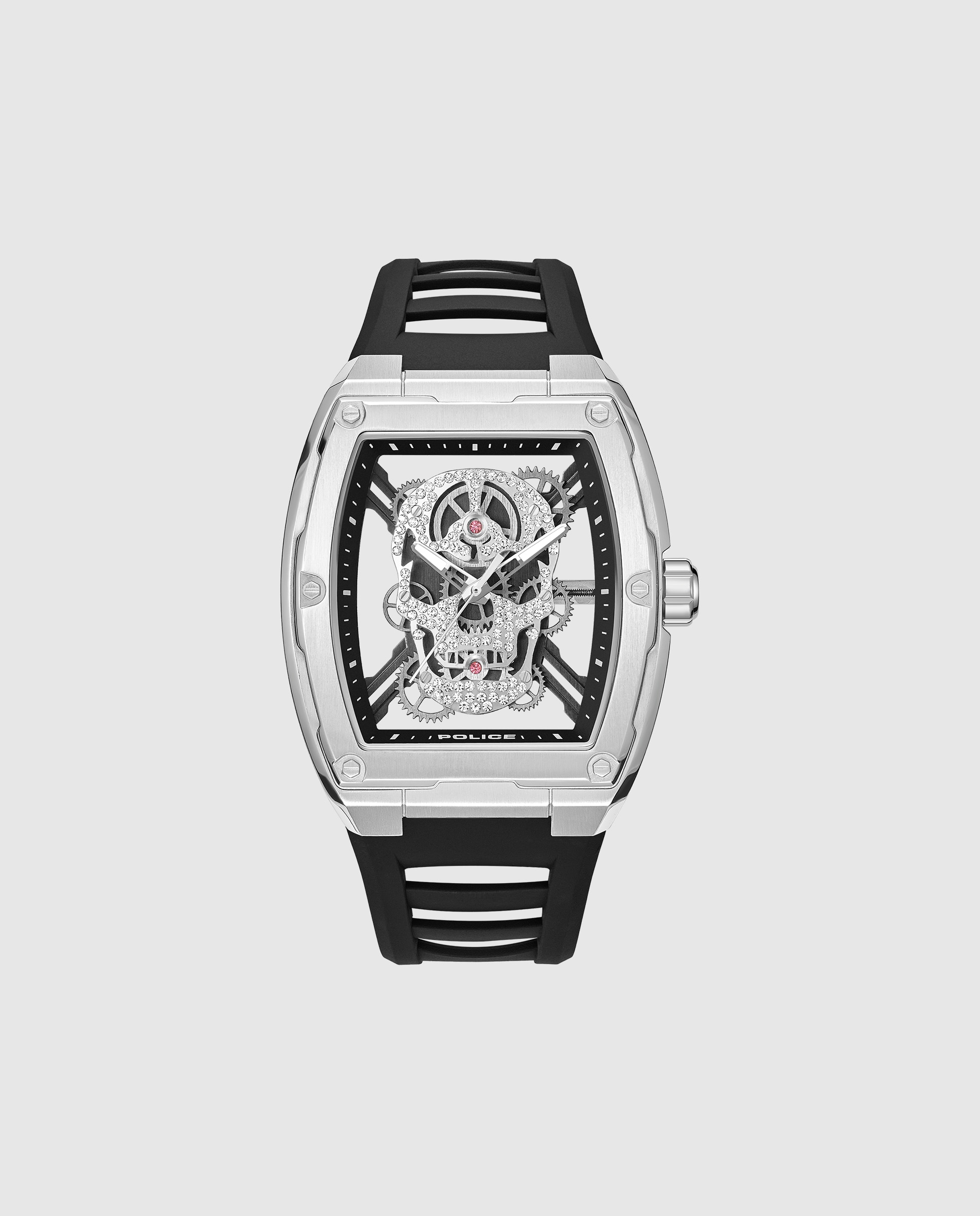 Imagen 0 de Reloj de hombre cranium pewjm0081301 de silicona y correa negra Negro